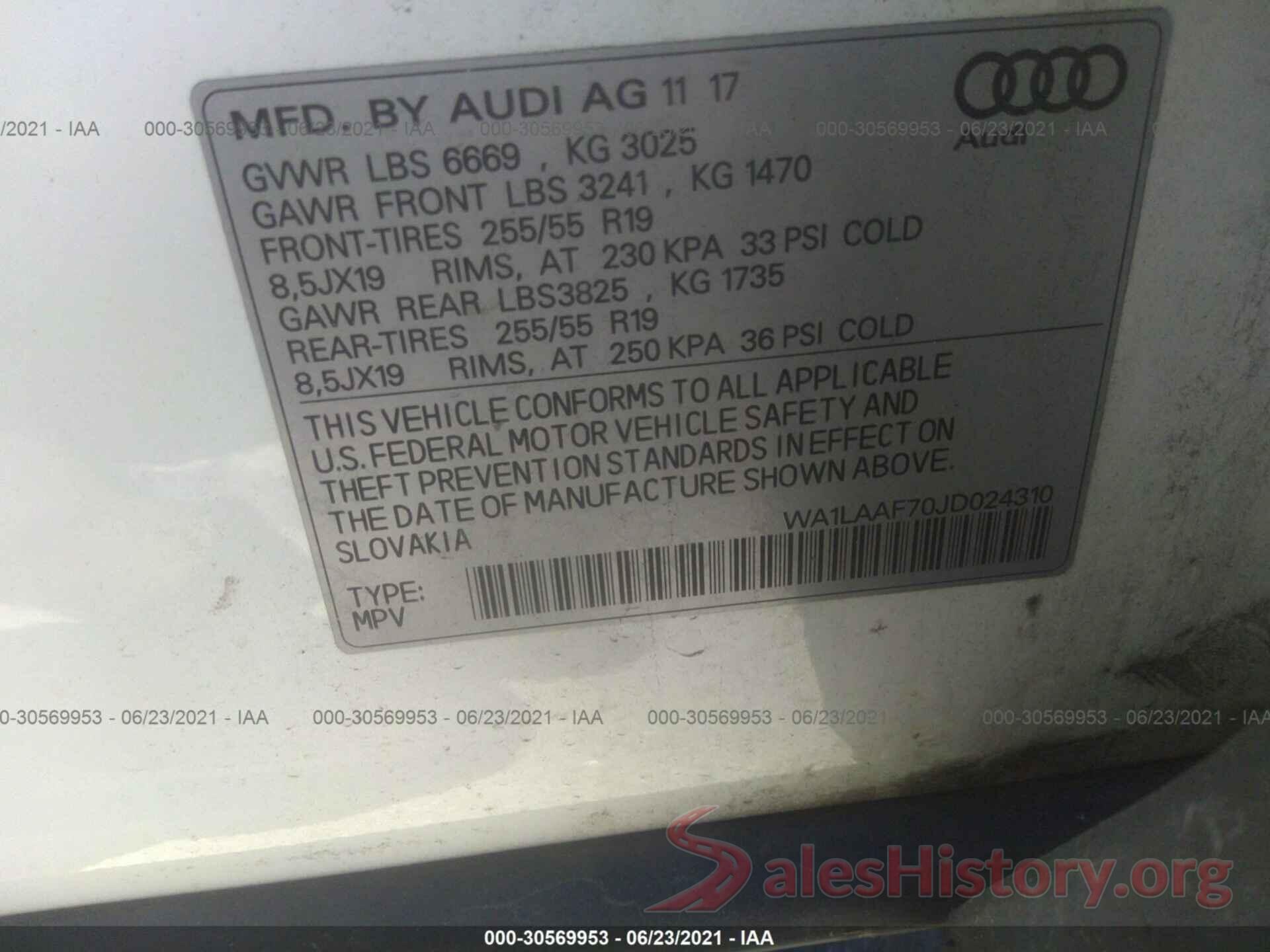 WA1LAAF70JD024310 2018 AUDI Q7