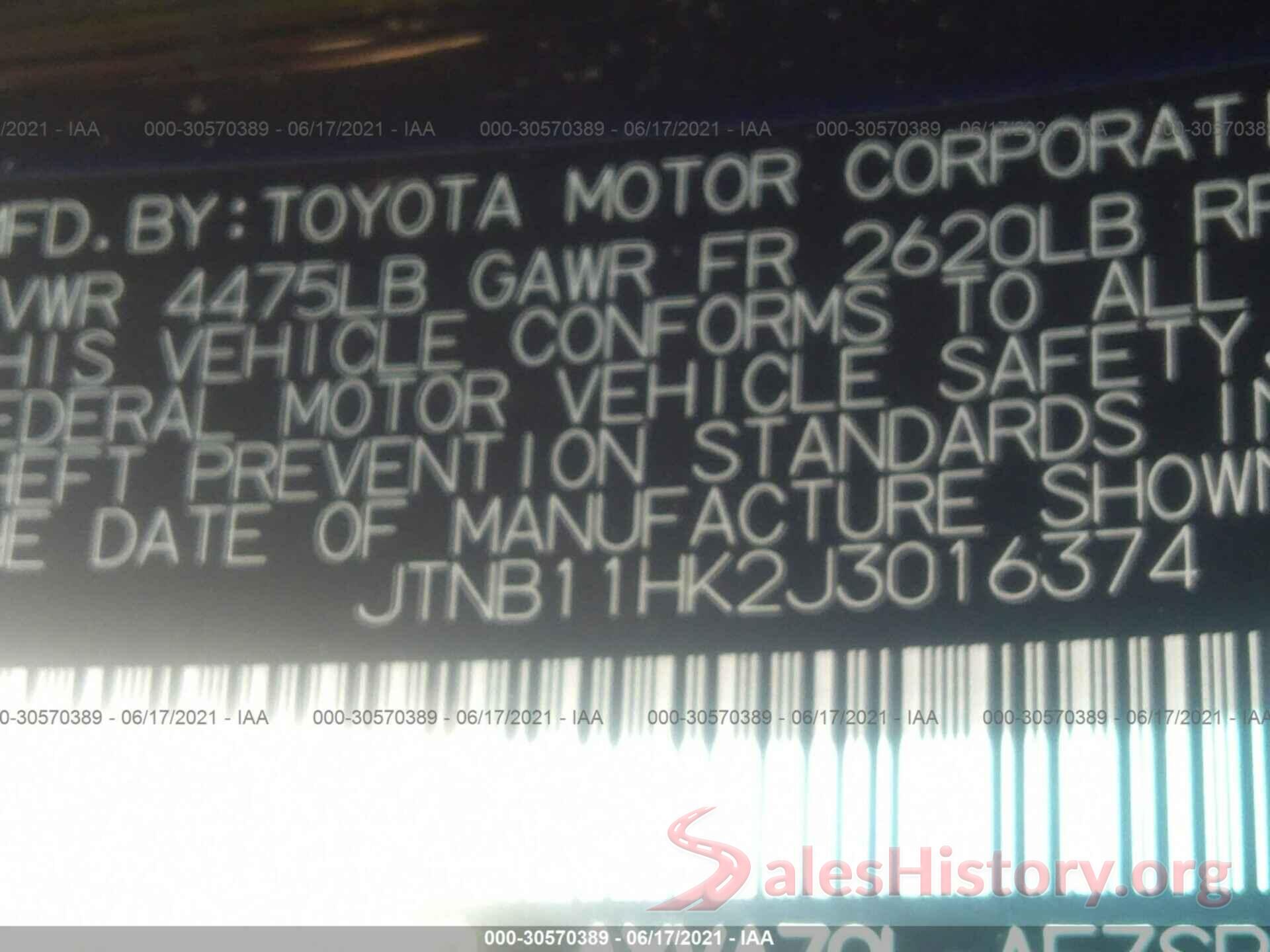 JTNB11HK2J3016374 2018 TOYOTA CAMRY