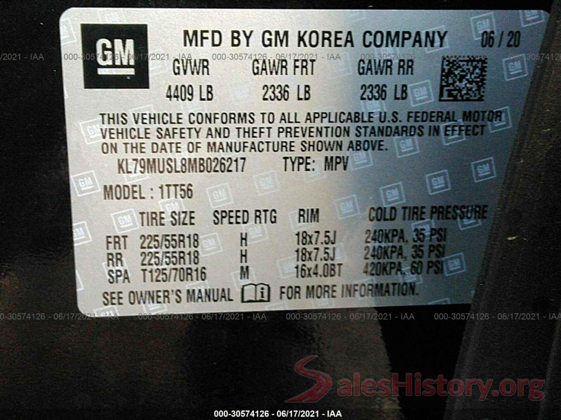 KL79MUSL8MB026217 2021 CHEVROLET TRAILBLAZER