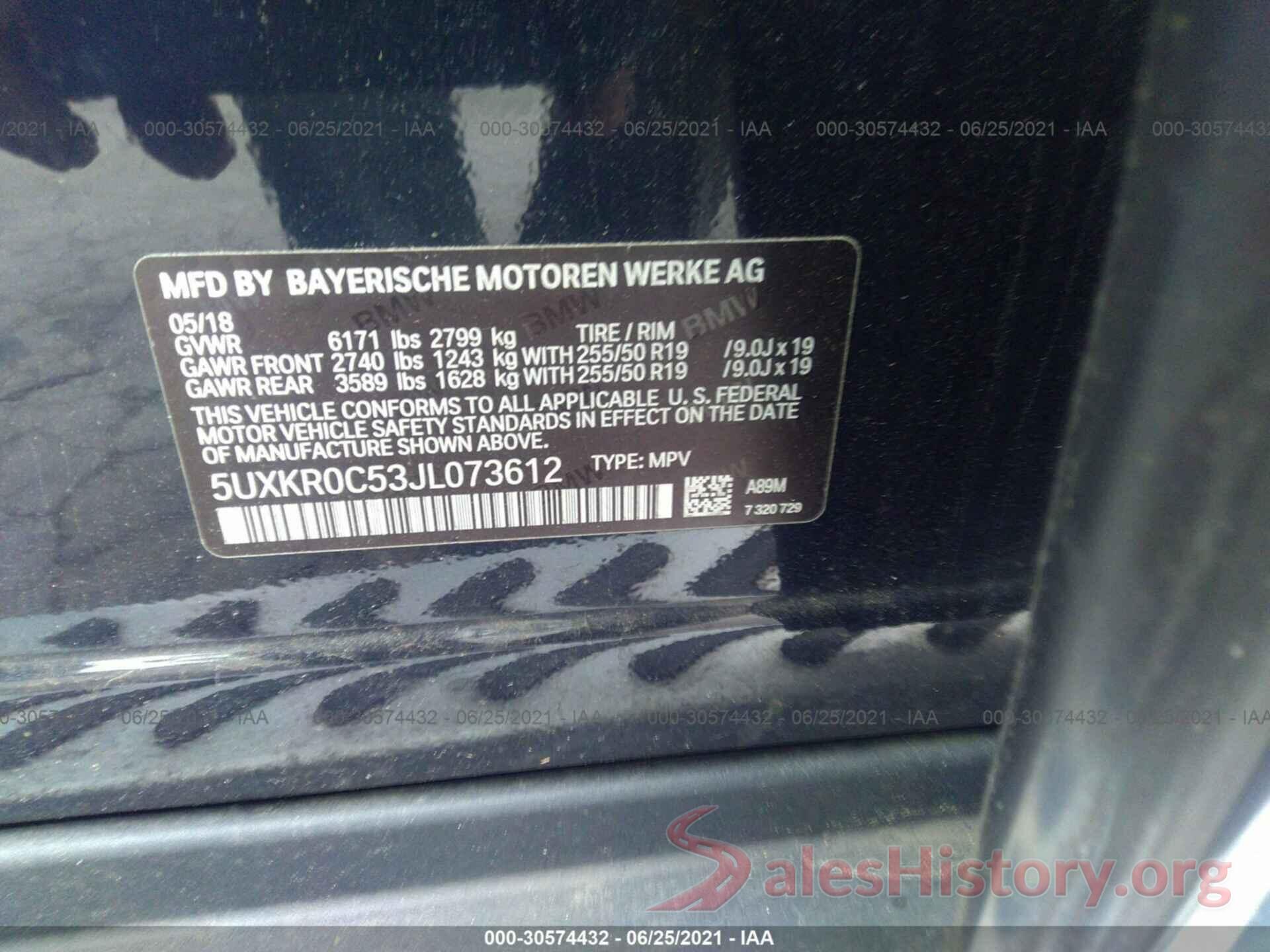 5UXKR0C53JL073612 2018 BMW X5