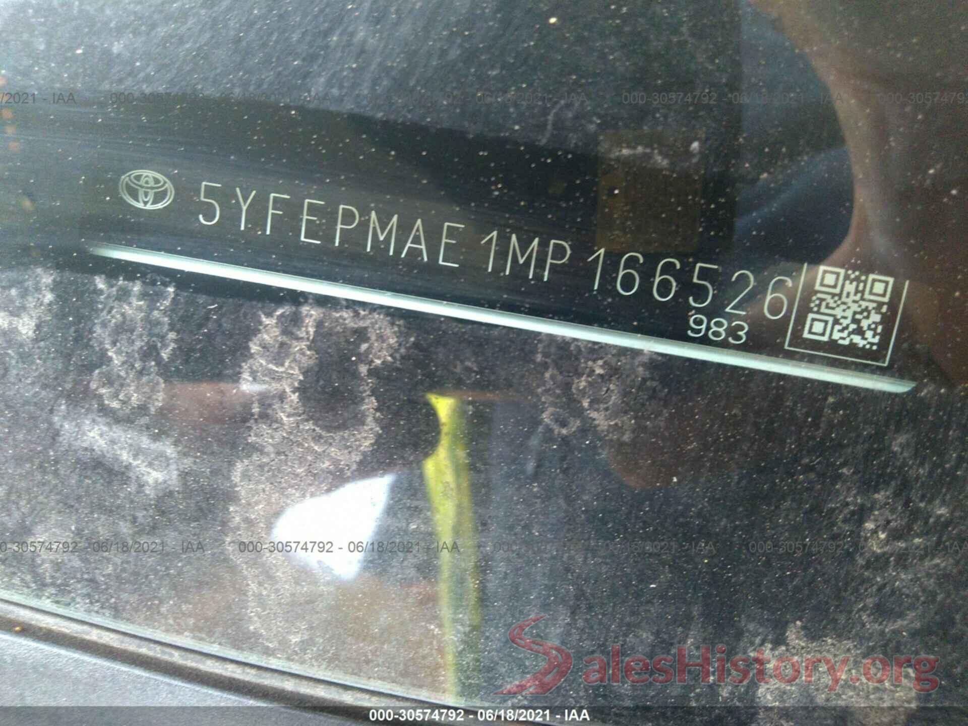 5YFEPMAE1MP166526 2021 TOYOTA COROLLA