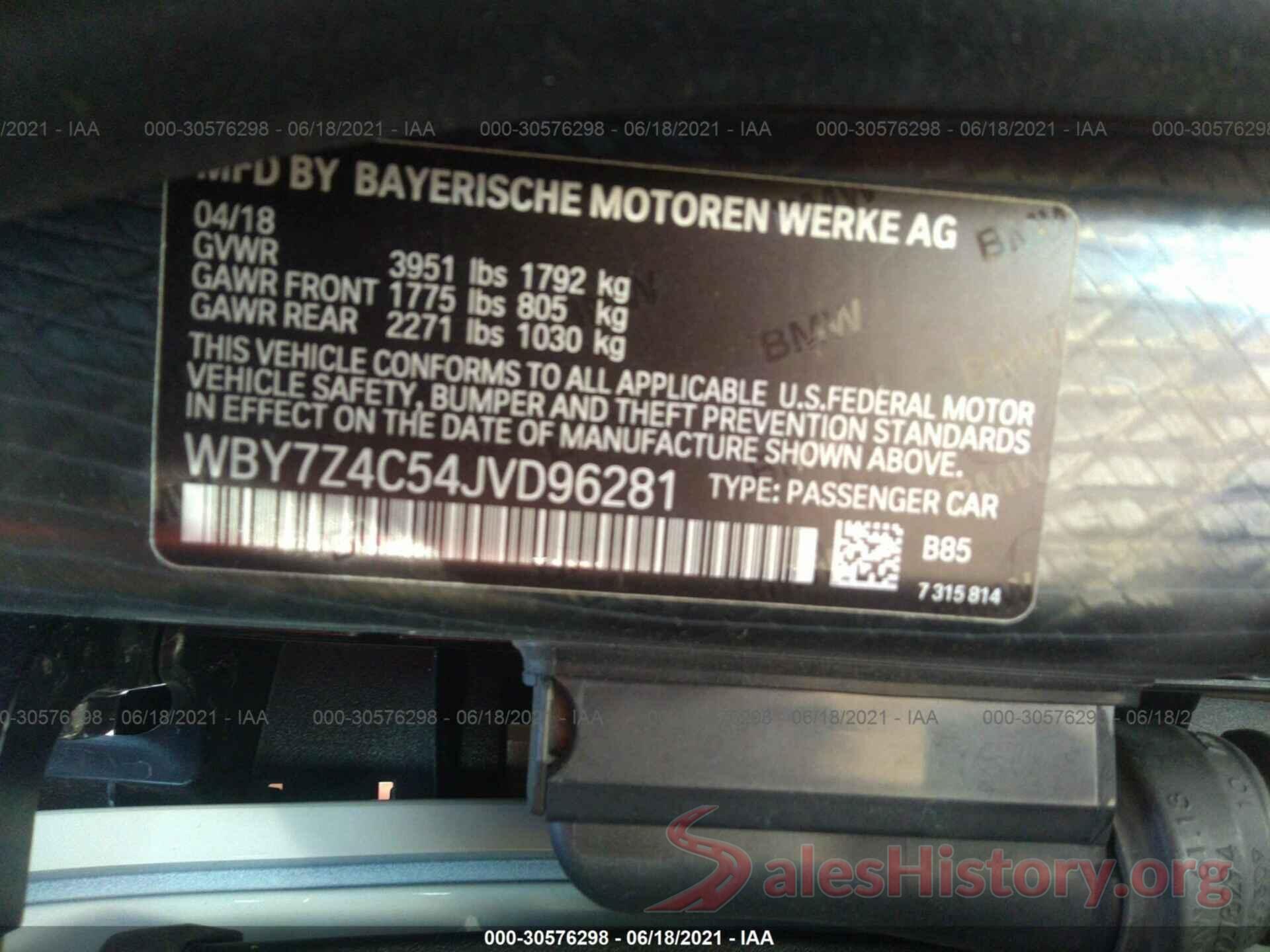 WBY7Z4C54JVD96281 2018 BMW I3