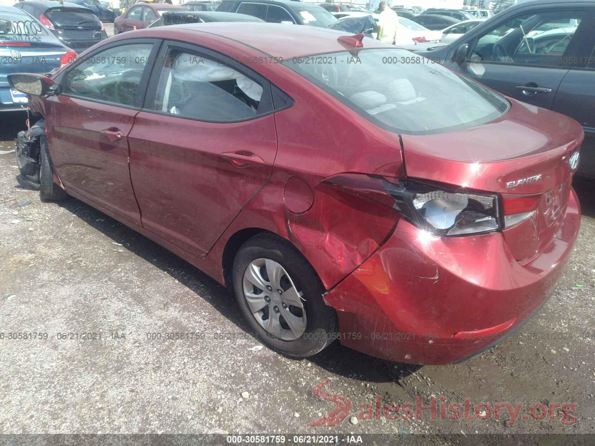 5NPDH4AE9GH705212 2016 HYUNDAI ELANTRA