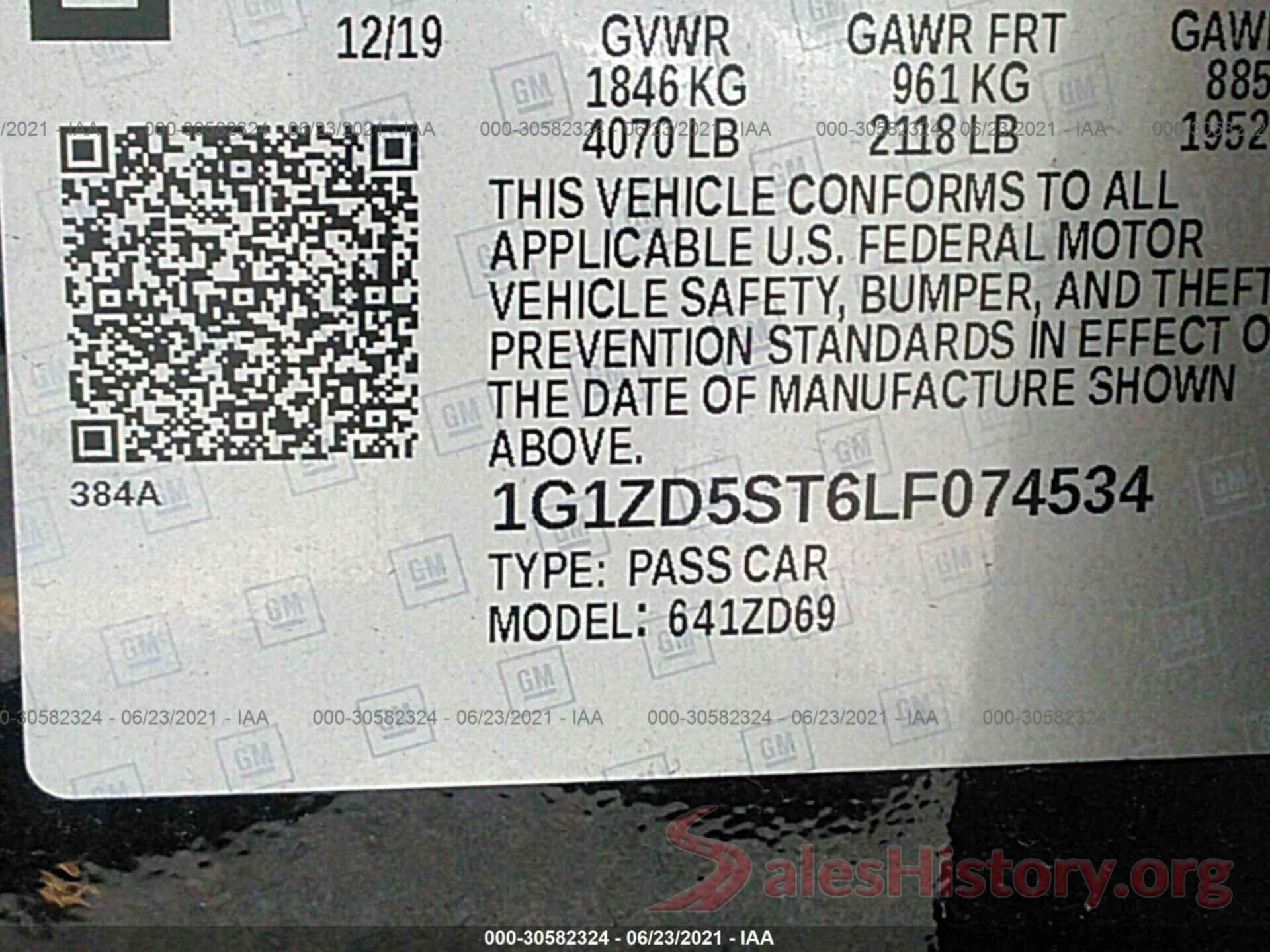 1G1ZD5ST6LF074534 2020 CHEVROLET MALIBU