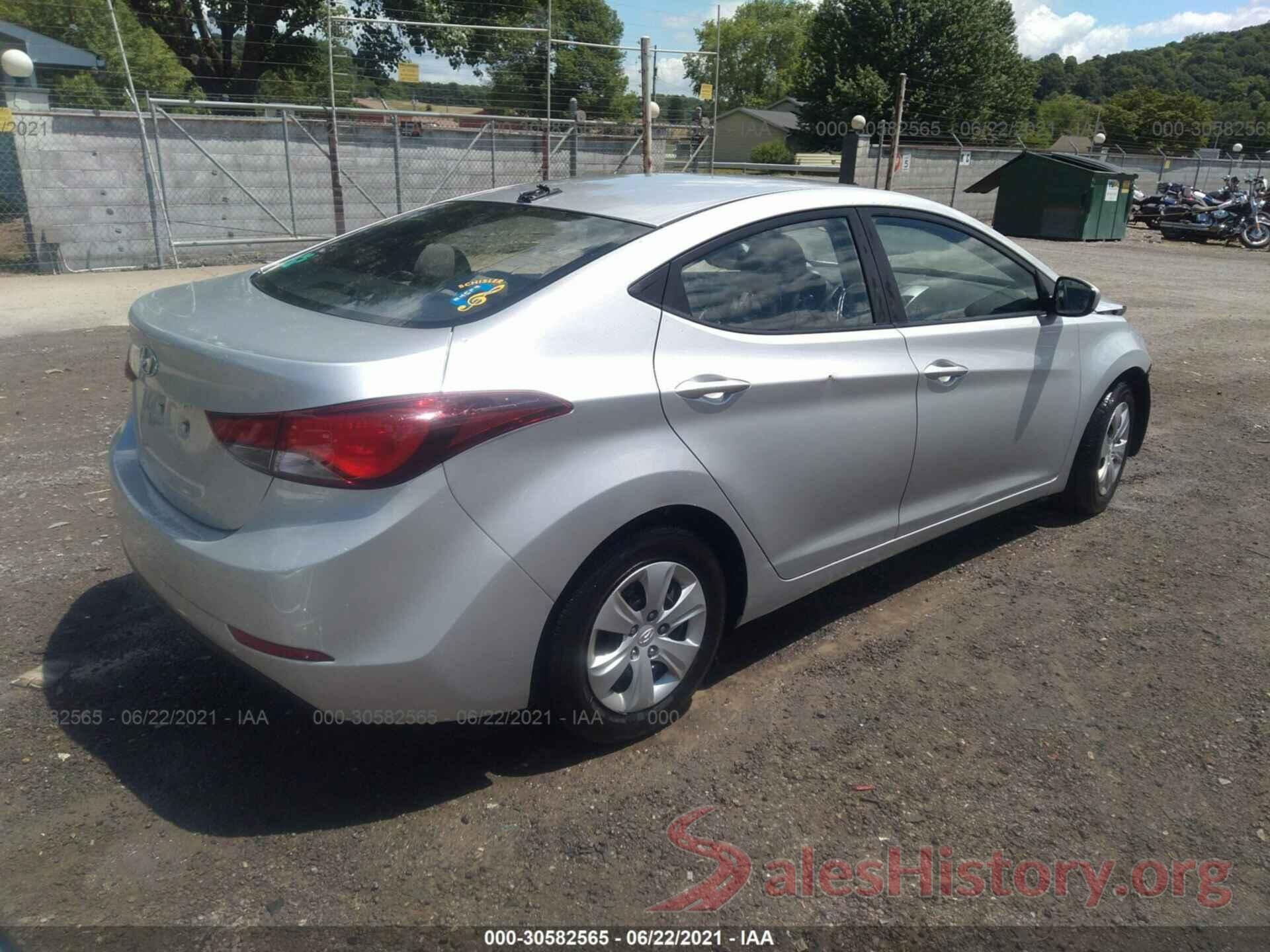 5NPDH4AEXGH665321 2016 HYUNDAI ELANTRA