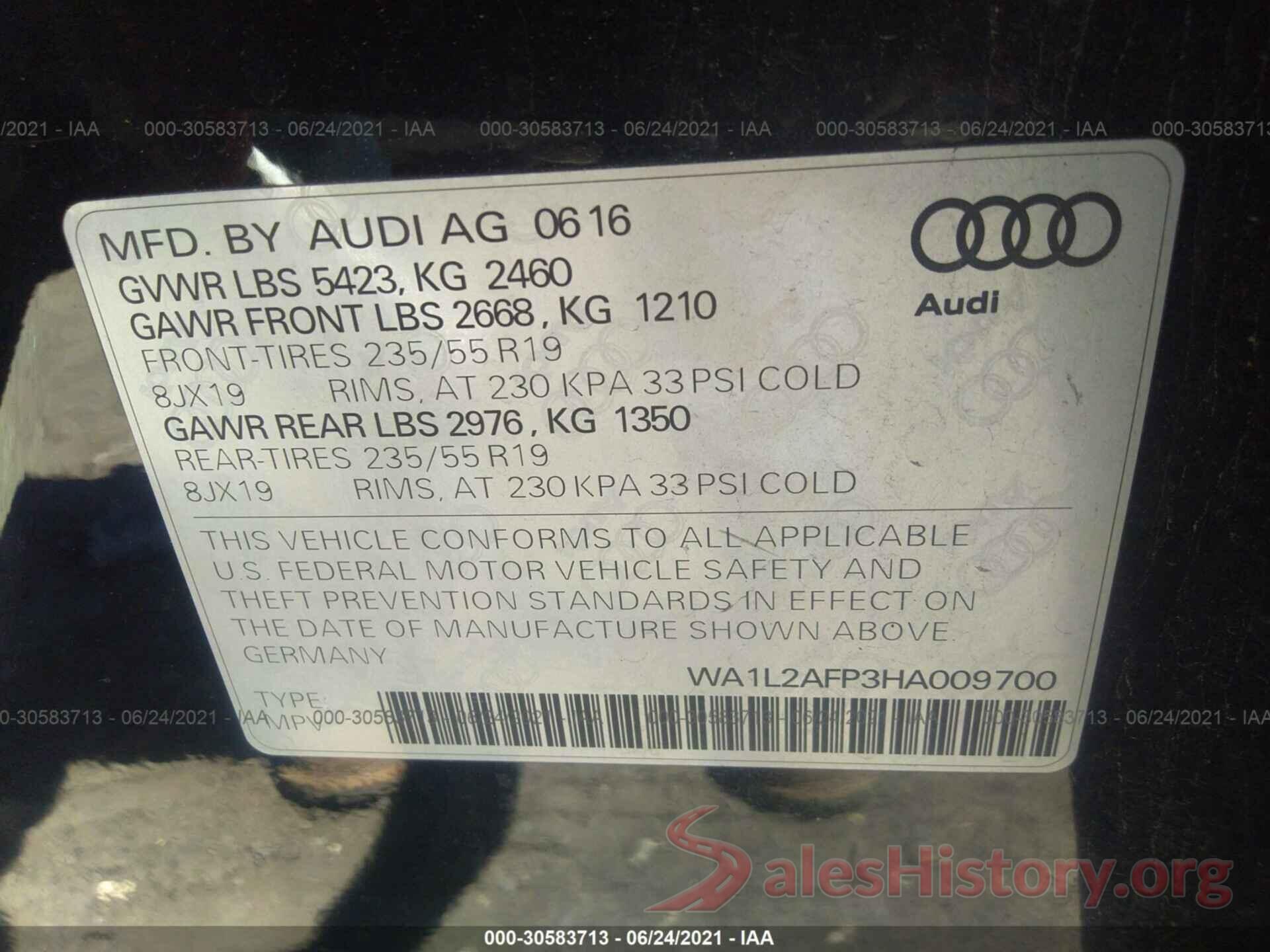 WA1L2AFP3HA009700 2017 AUDI Q5