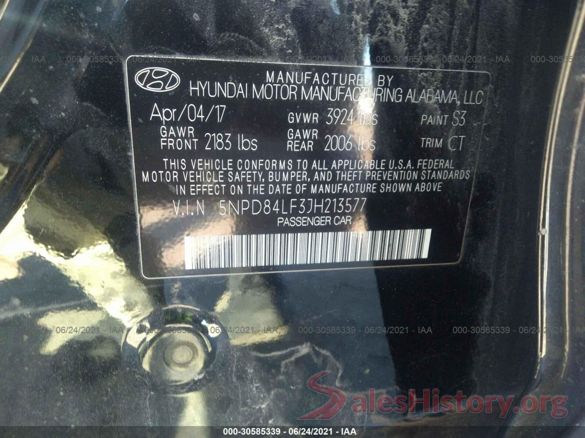 5NPD84LF3JH213577 2018 HYUNDAI ELANTRA