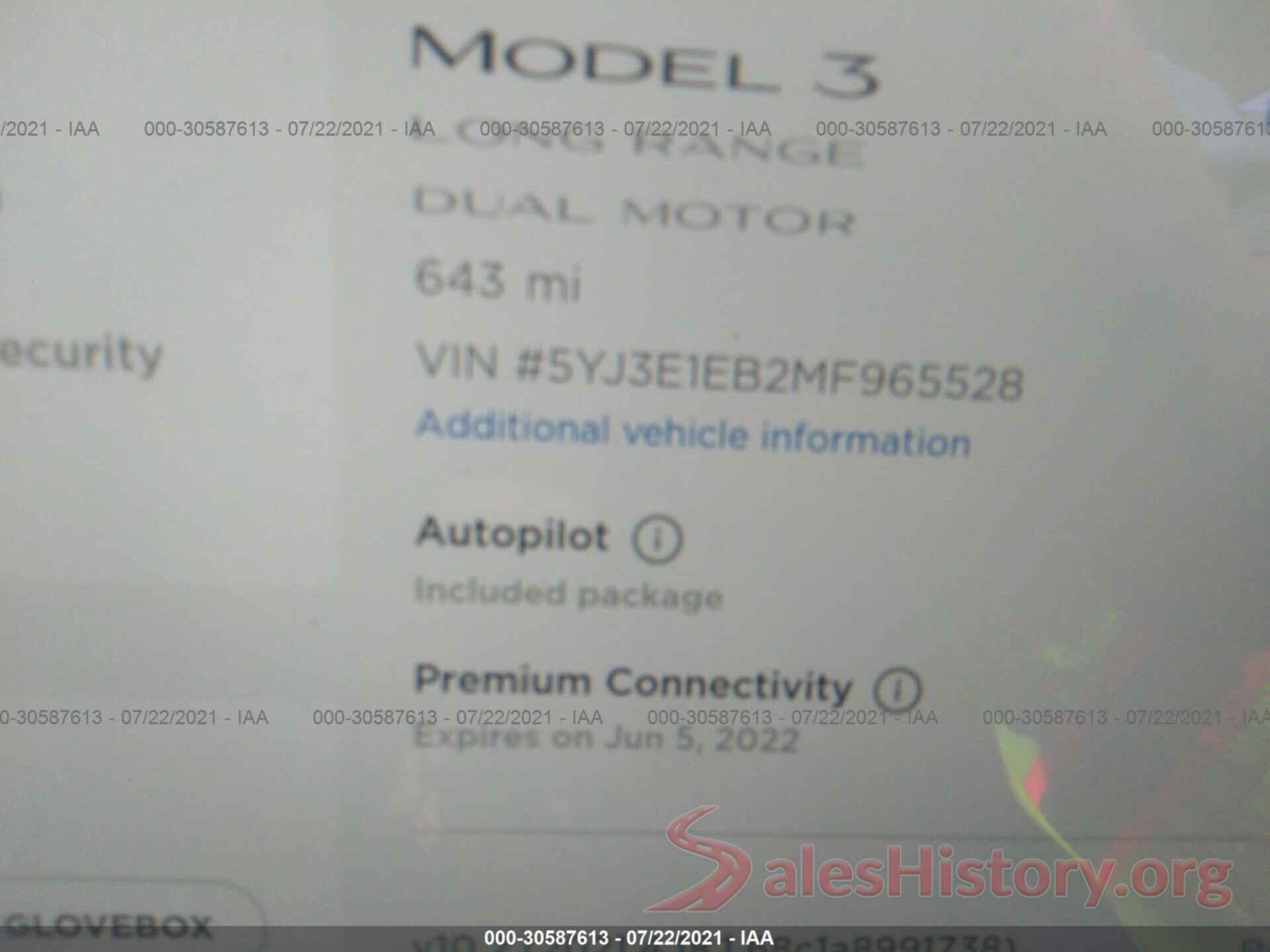 5YJ3E1EB2MF965528 2021 TESLA MODEL 3