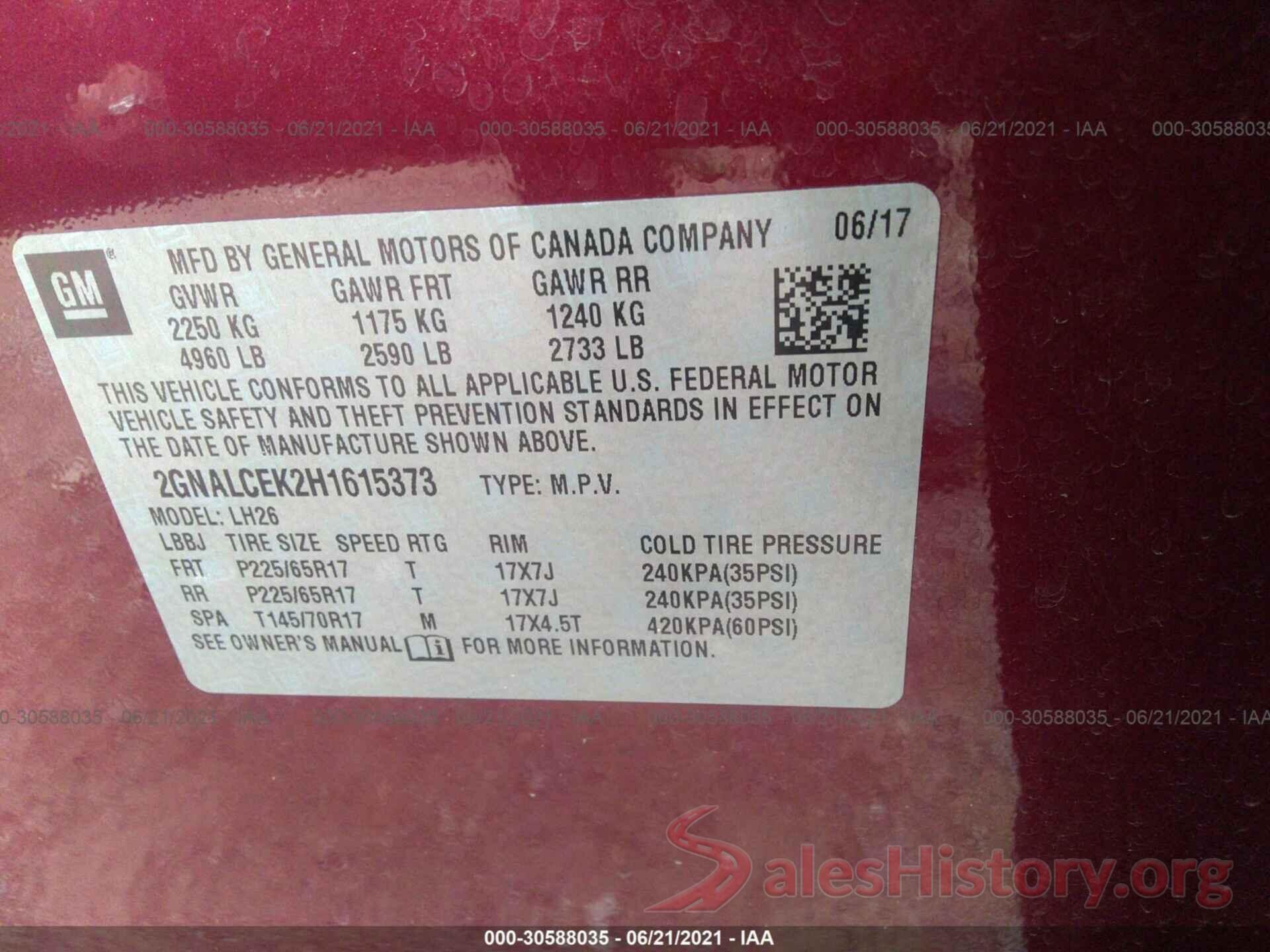 2GNALCEK2H1615373 2017 CHEVROLET EQUINOX