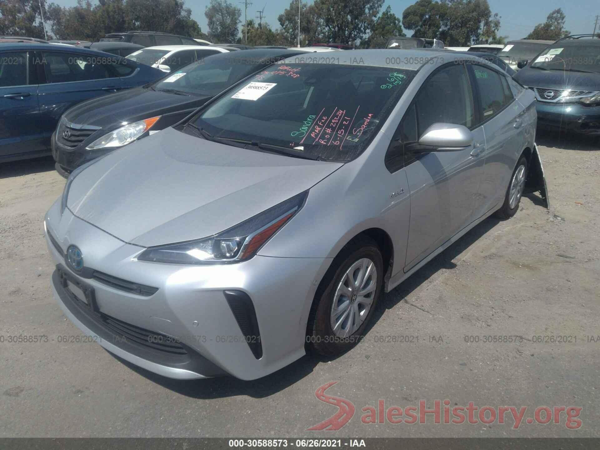 JTDKARFU1K3083556 2019 TOYOTA PRIUS