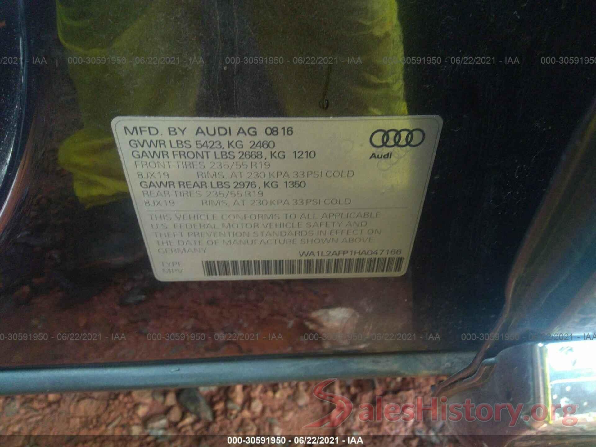 WA1L2AFP1HA047166 2017 AUDI Q5