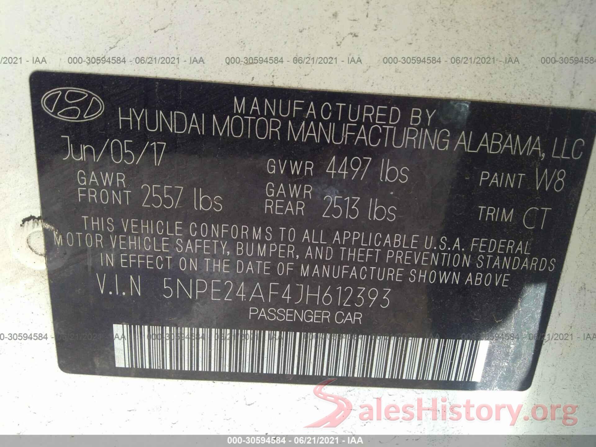 5NPE24AF4JH612393 2018 HYUNDAI SONATA