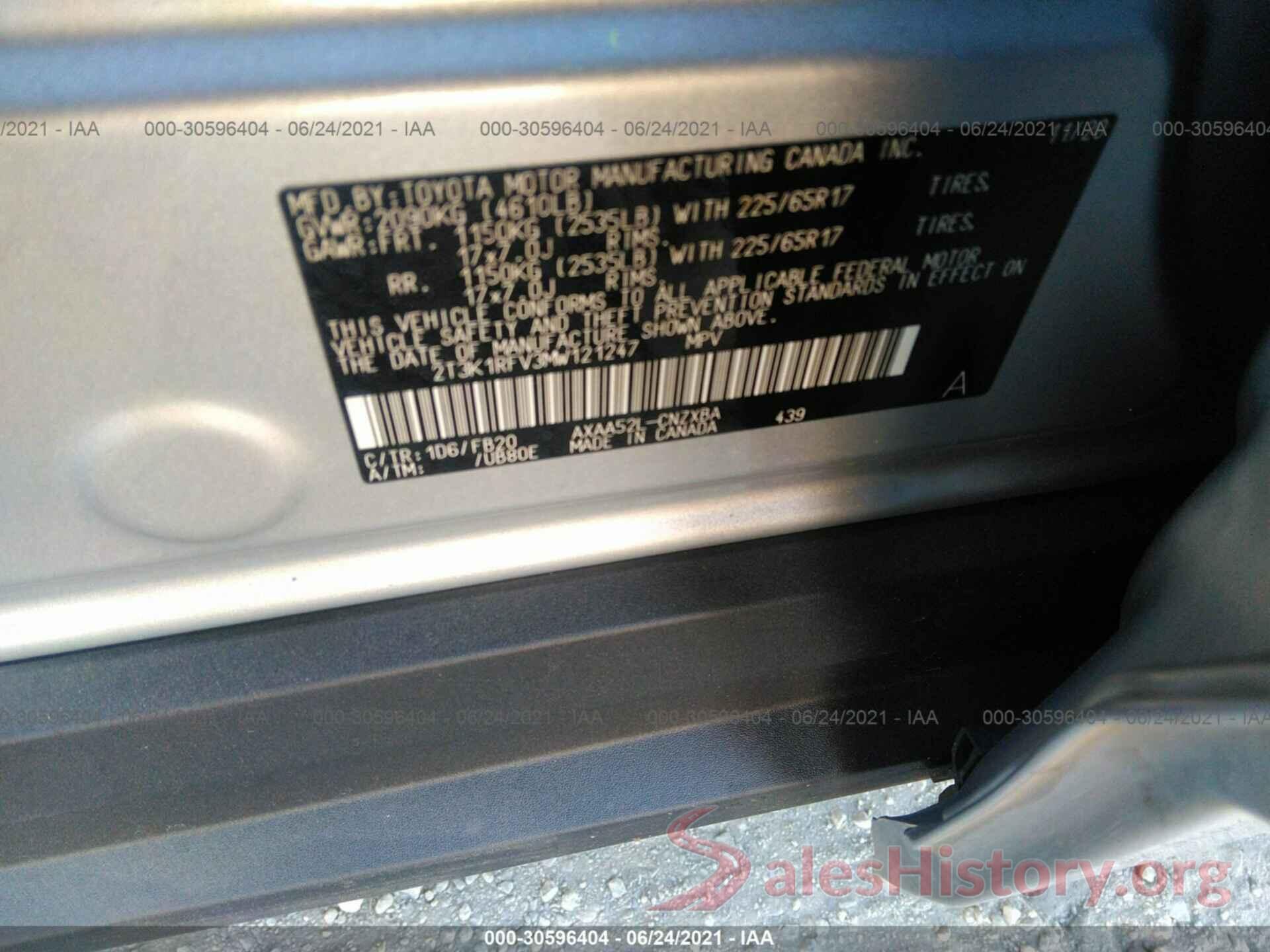 2T3K1RFV3MW121247 2021 TOYOTA RAV4