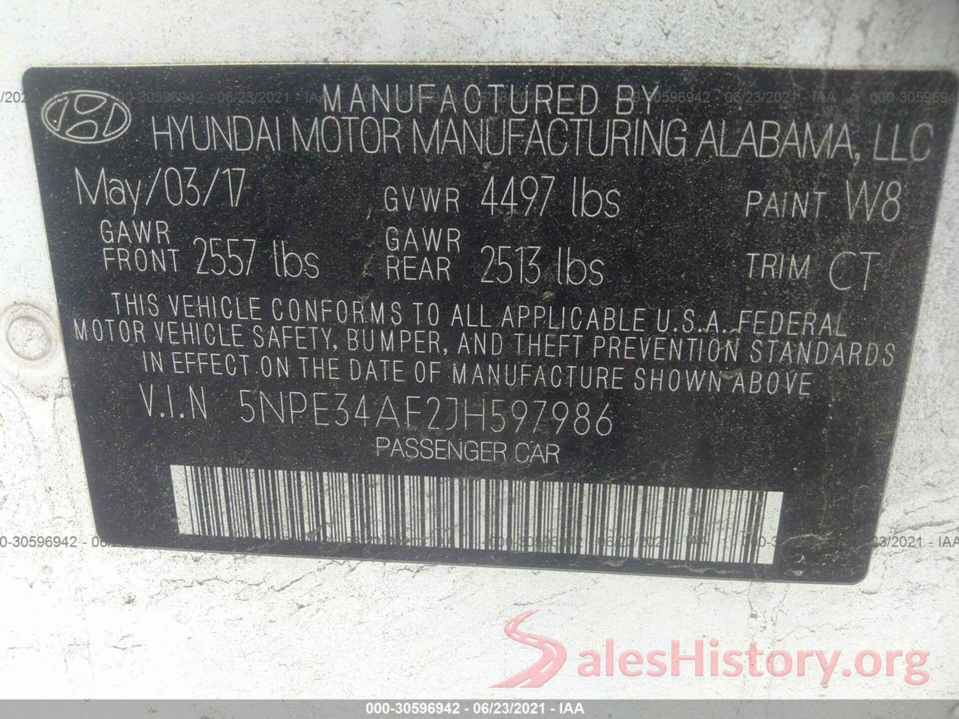 5NPE34AF2JH597986 2018 HYUNDAI SONATA