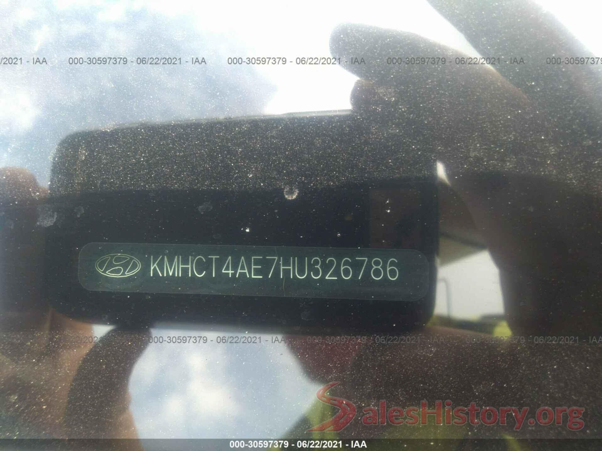 KMHCT4AE7HU326786 2017 HYUNDAI ACCENT