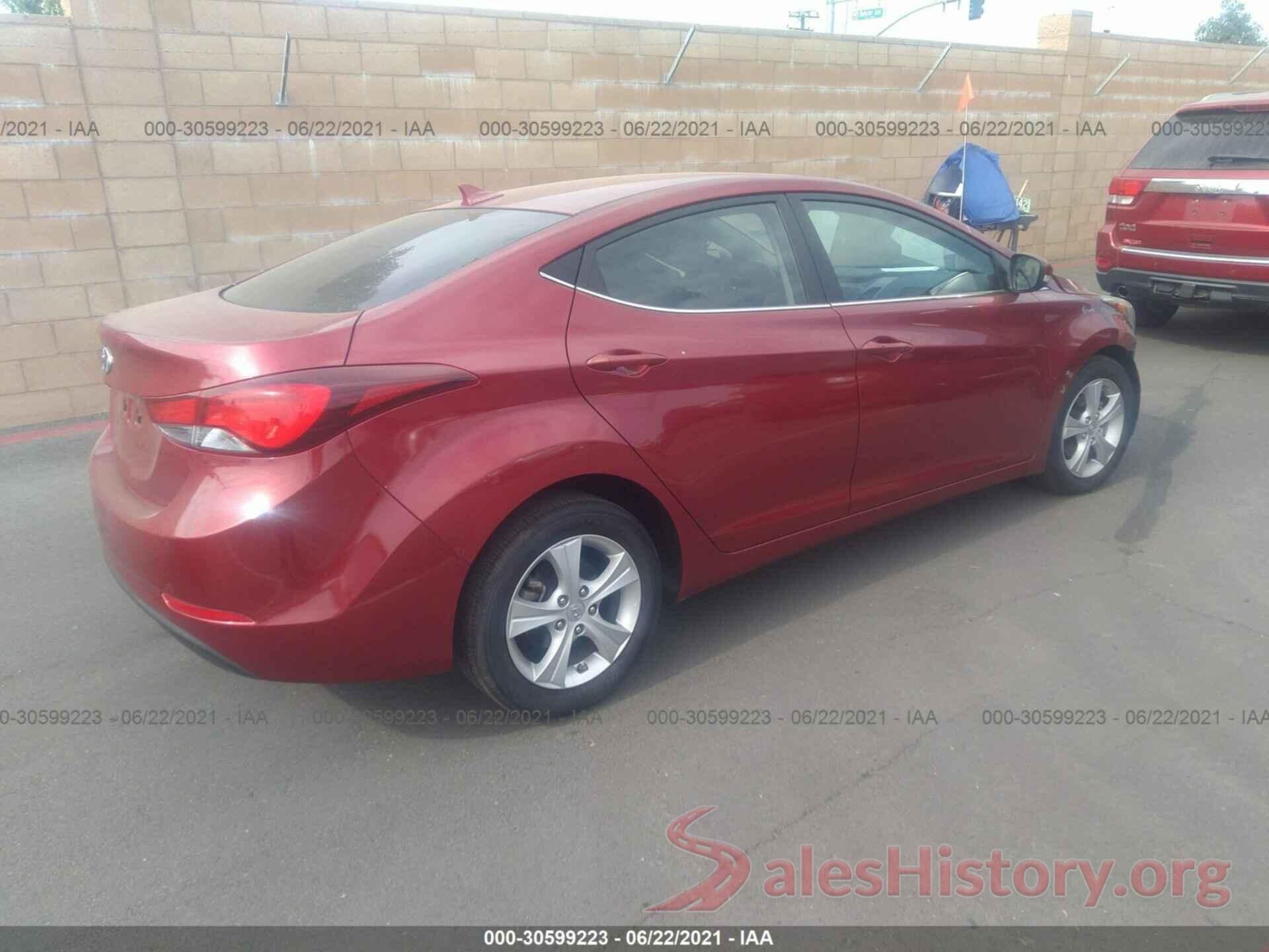 5NPDH4AE3GH668626 2016 HYUNDAI ELANTRA