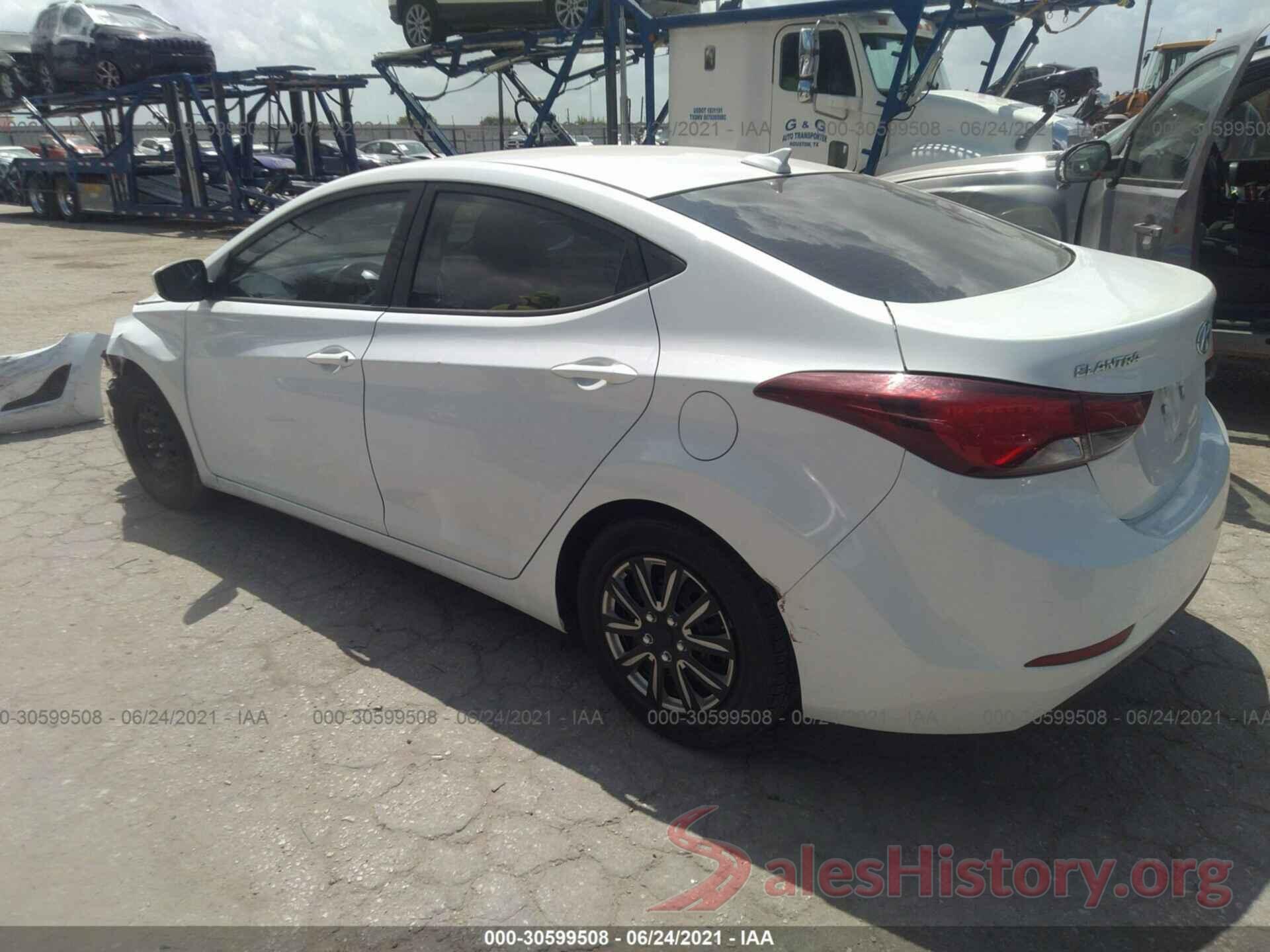 5NPDH4AE6GH765030 2016 HYUNDAI ELANTRA