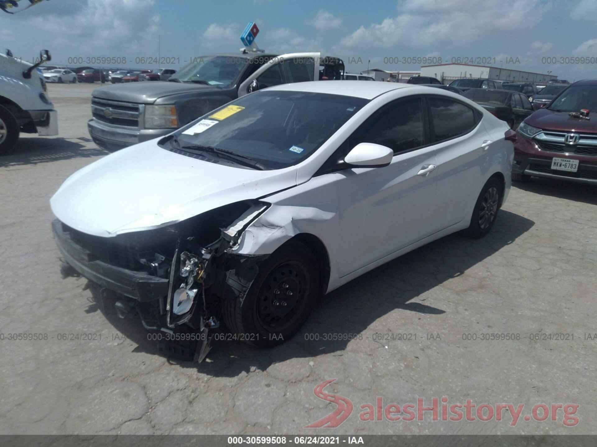 5NPDH4AE6GH765030 2016 HYUNDAI ELANTRA