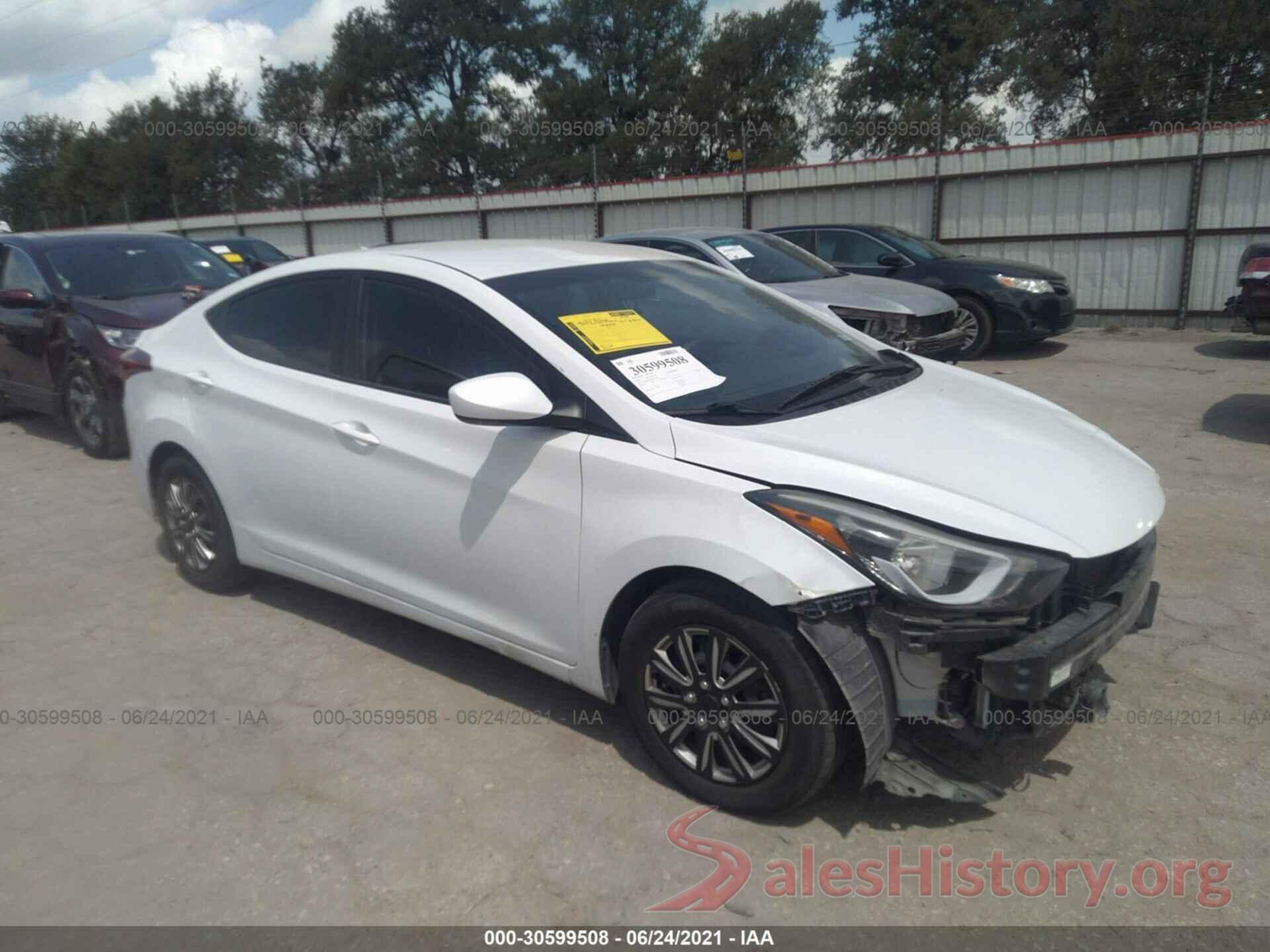 5NPDH4AE6GH765030 2016 HYUNDAI ELANTRA