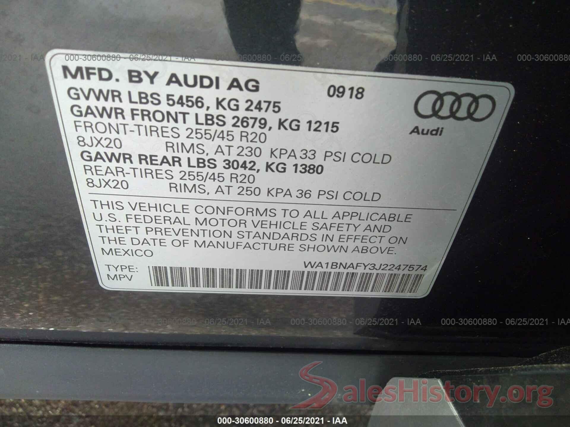 WA1BNAFY3J2247574 2018 AUDI Q5