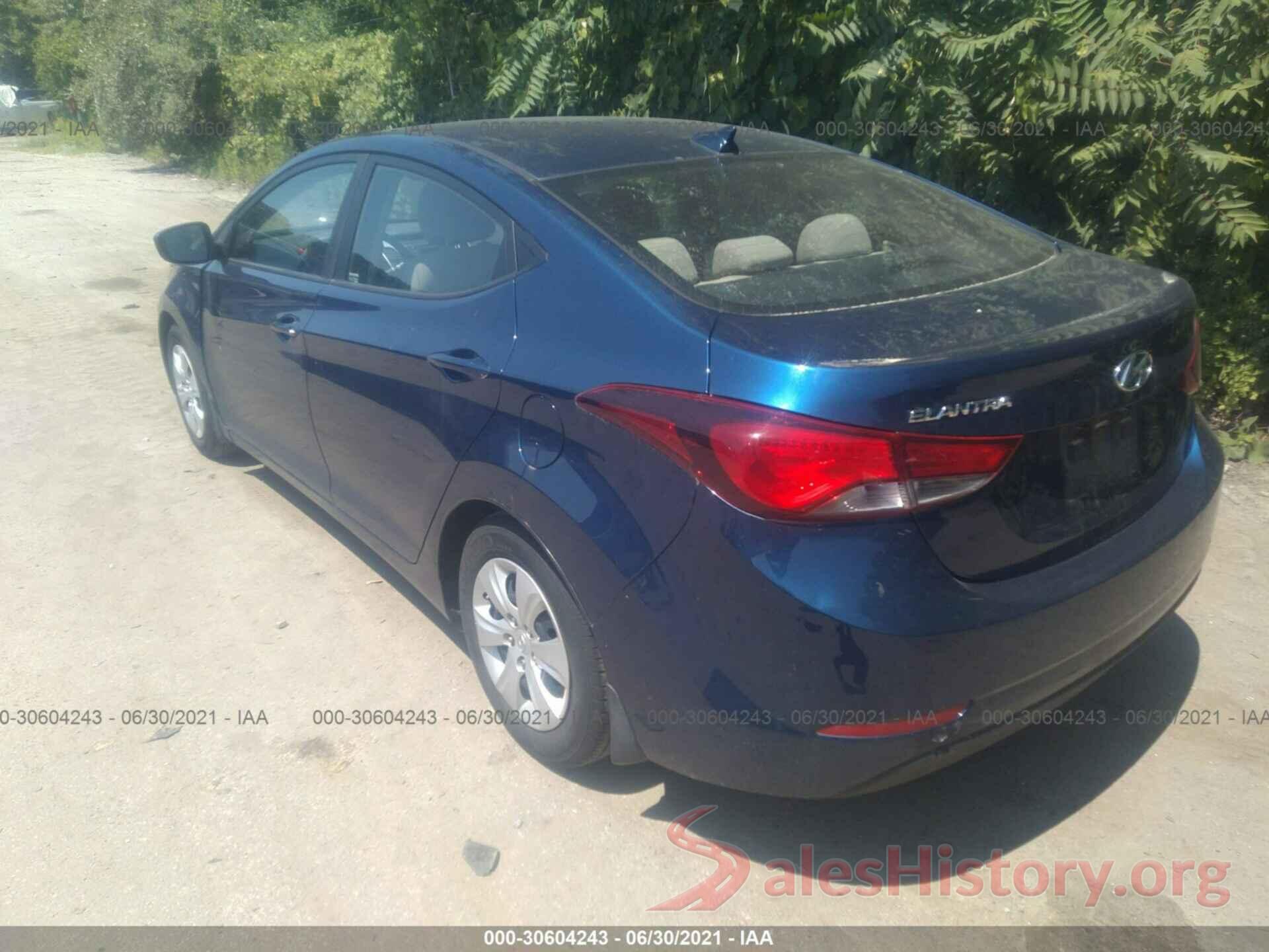 5NPDH4AE9GH744186 2016 HYUNDAI ELANTRA