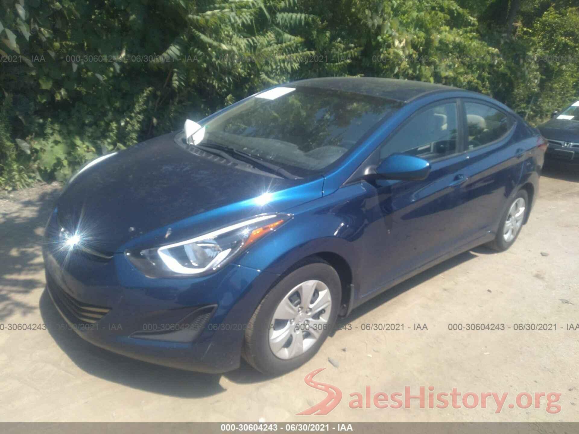 5NPDH4AE9GH744186 2016 HYUNDAI ELANTRA