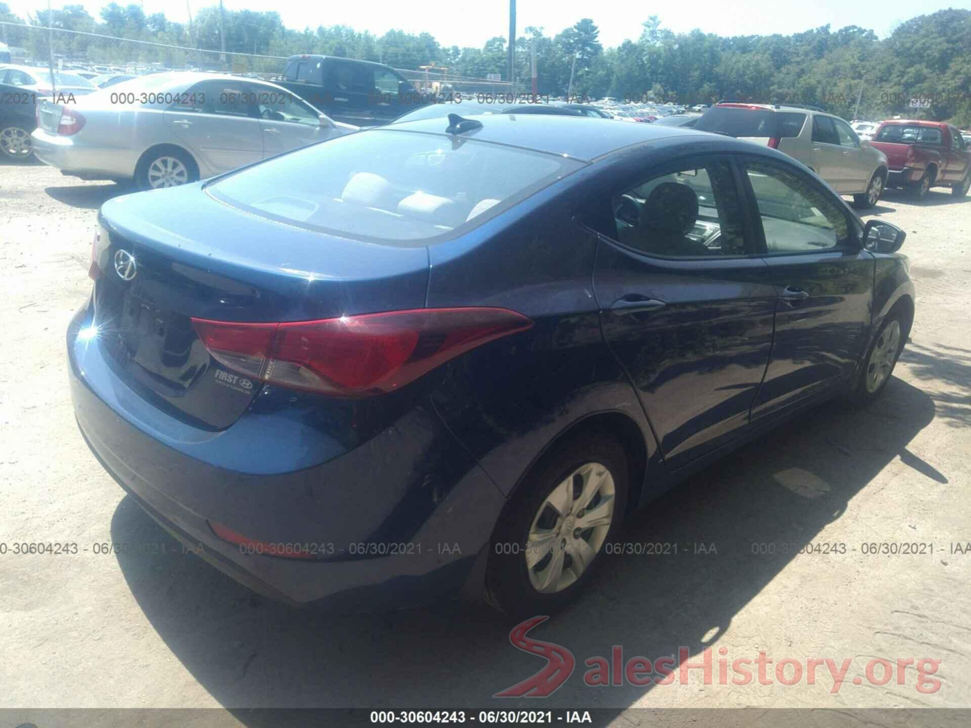 5NPDH4AE9GH744186 2016 HYUNDAI ELANTRA