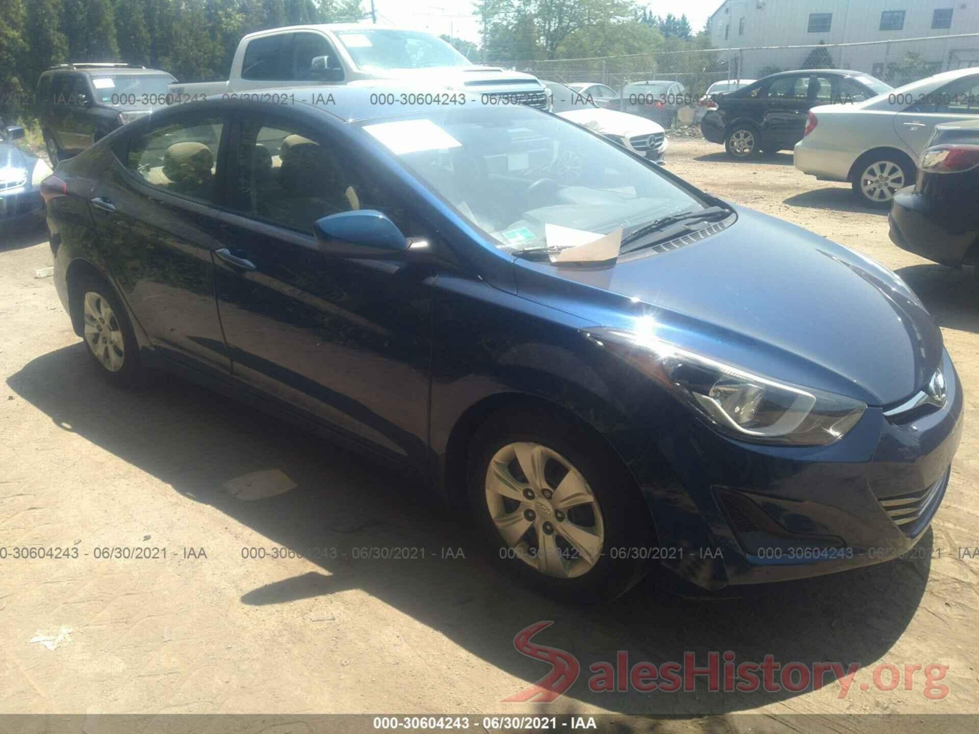 5NPDH4AE9GH744186 2016 HYUNDAI ELANTRA