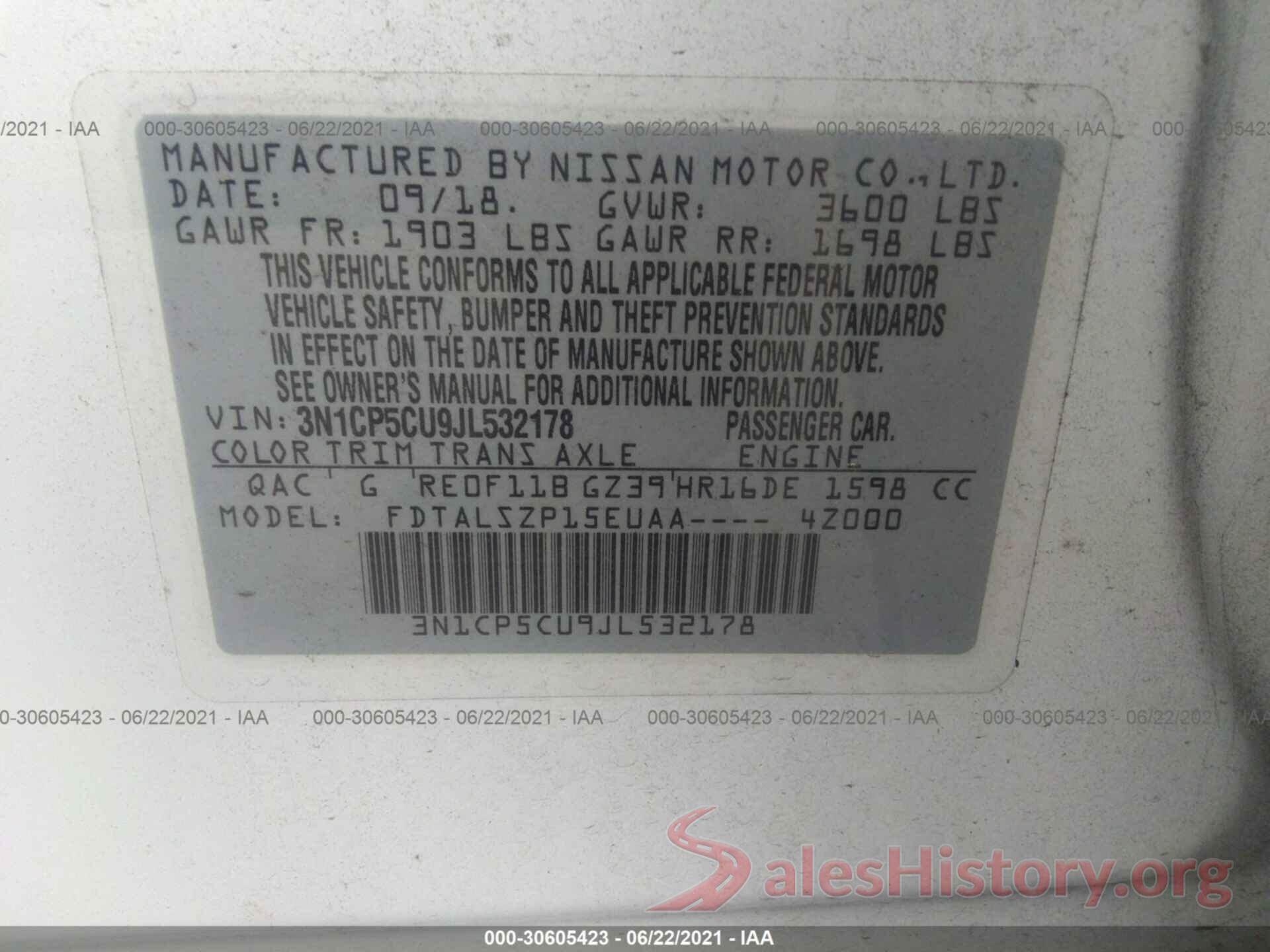 3N1CP5CU9JL532178 2018 NISSAN KICKS