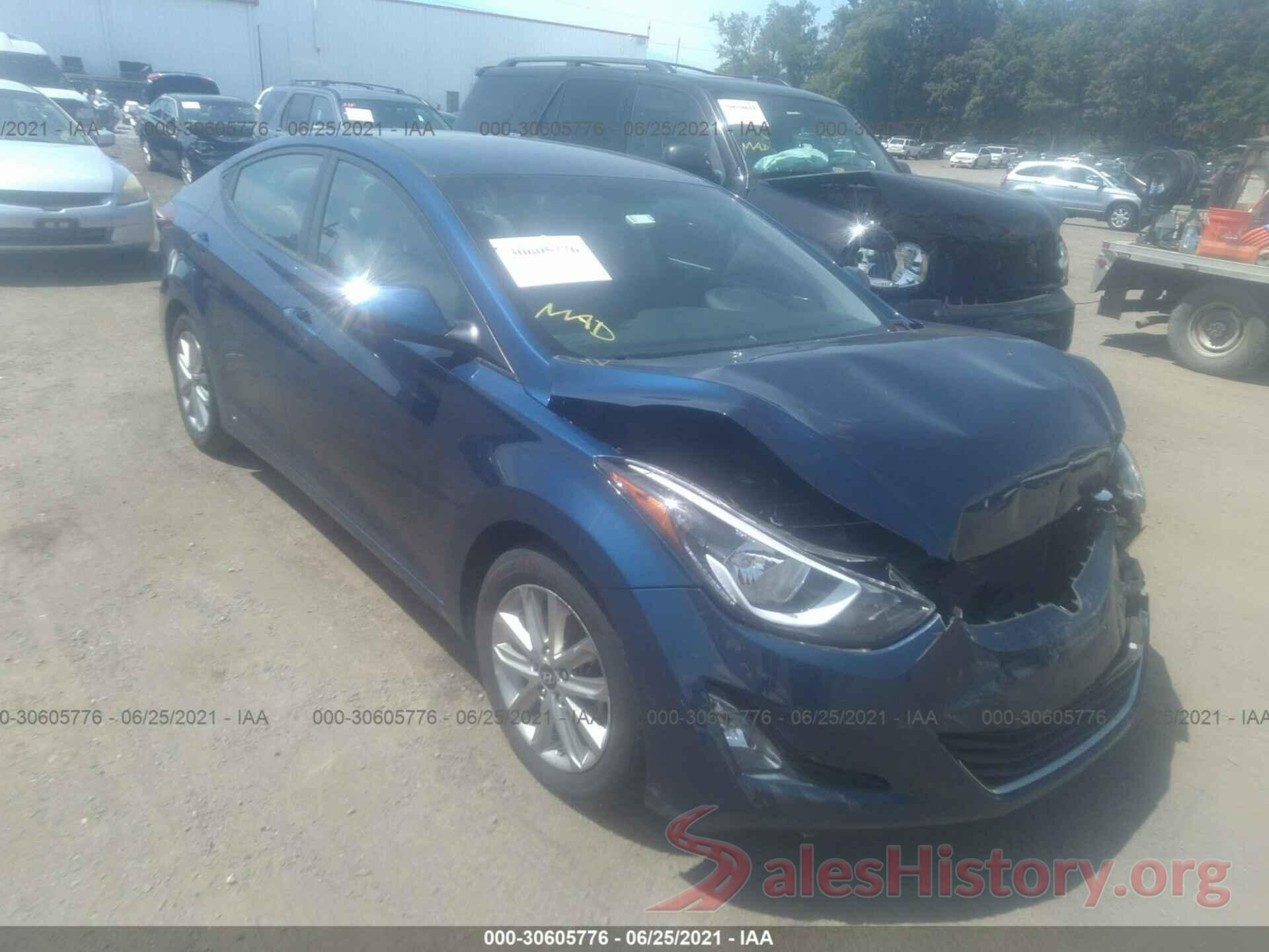 5NPDH4AE4GH720619 2016 HYUNDAI ELANTRA