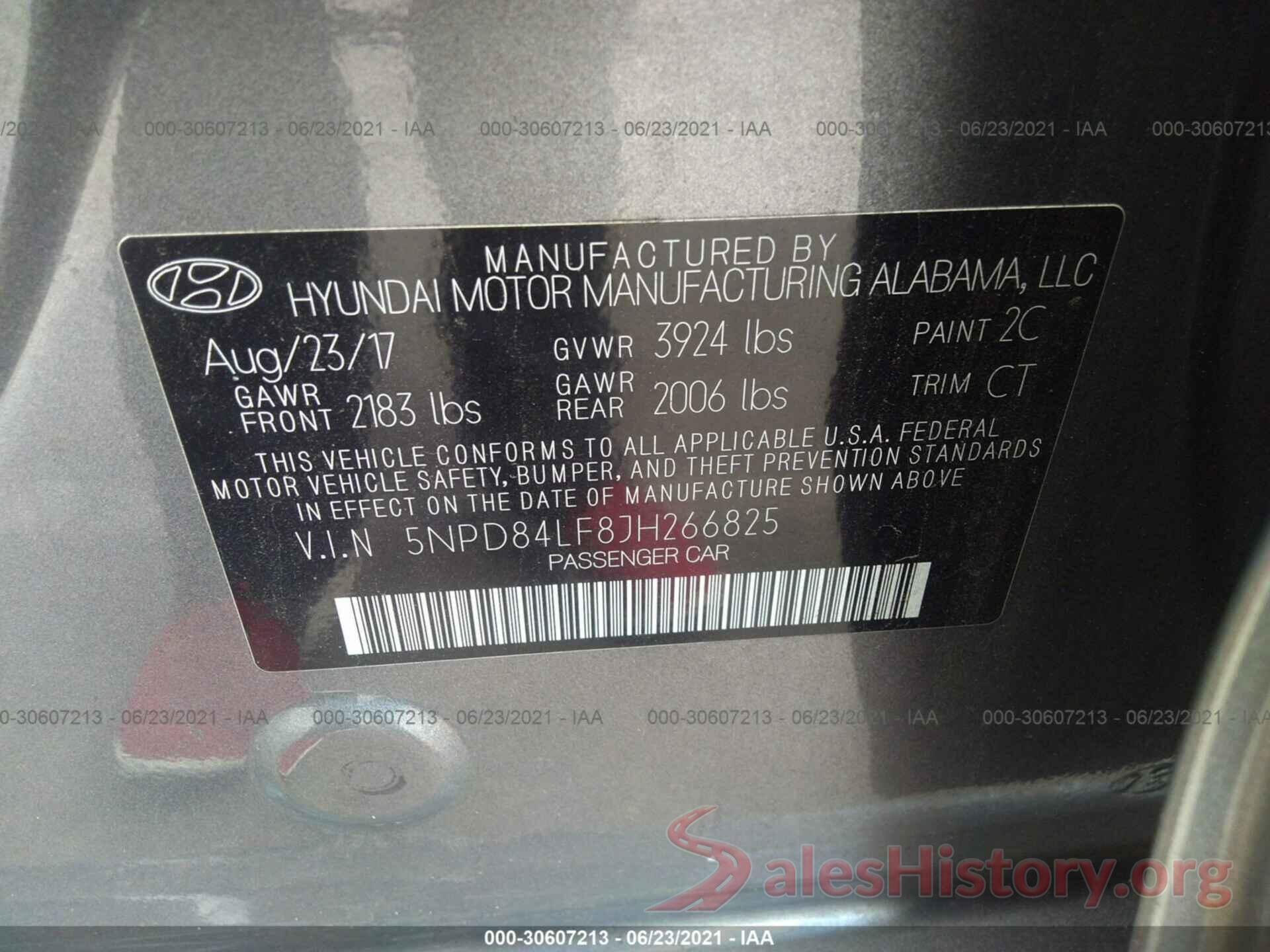 5NPD84LF8JH266825 2018 HYUNDAI ELANTRA