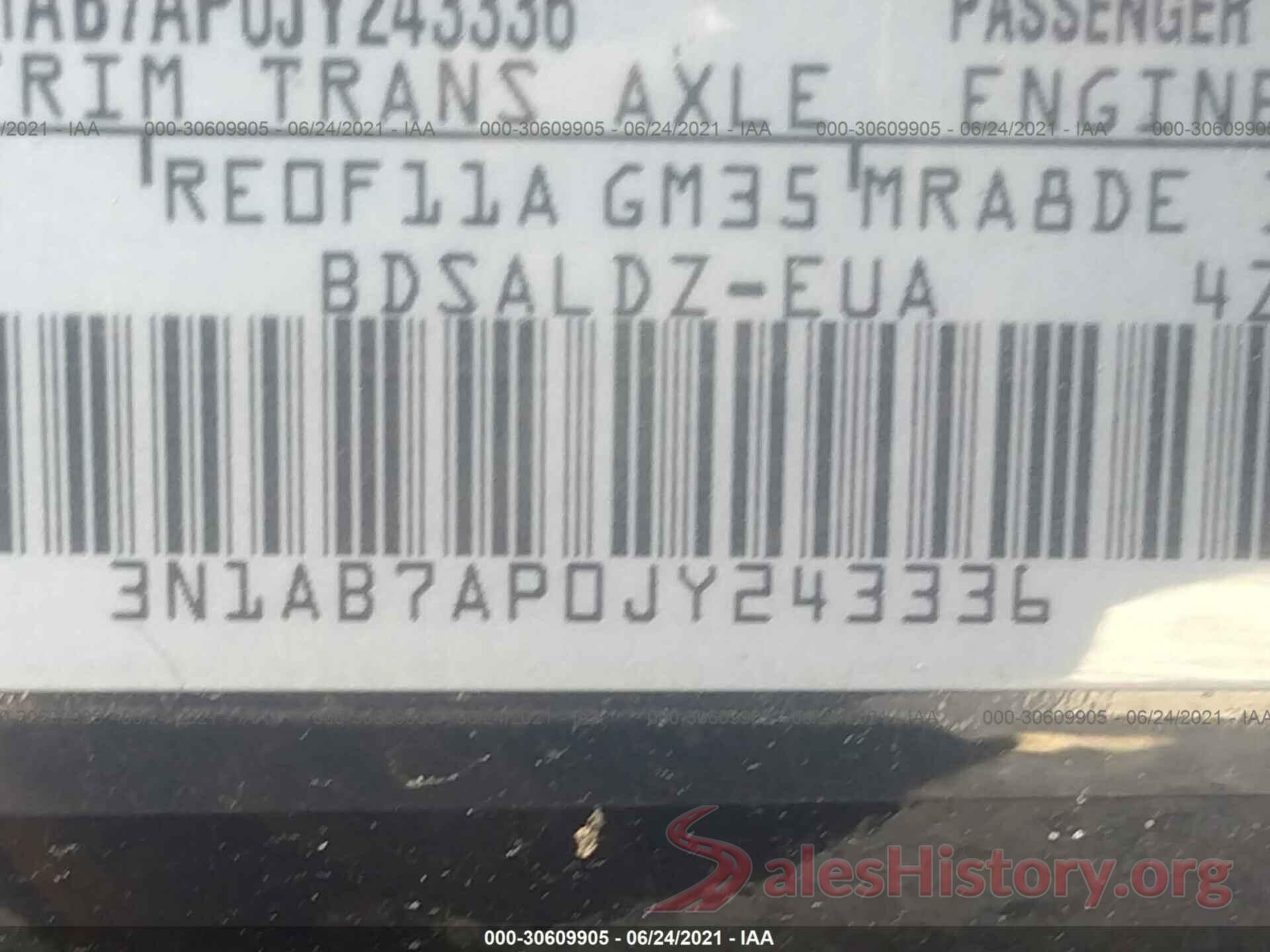 3N1AB7AP0JY243336 2018 NISSAN SENTRA