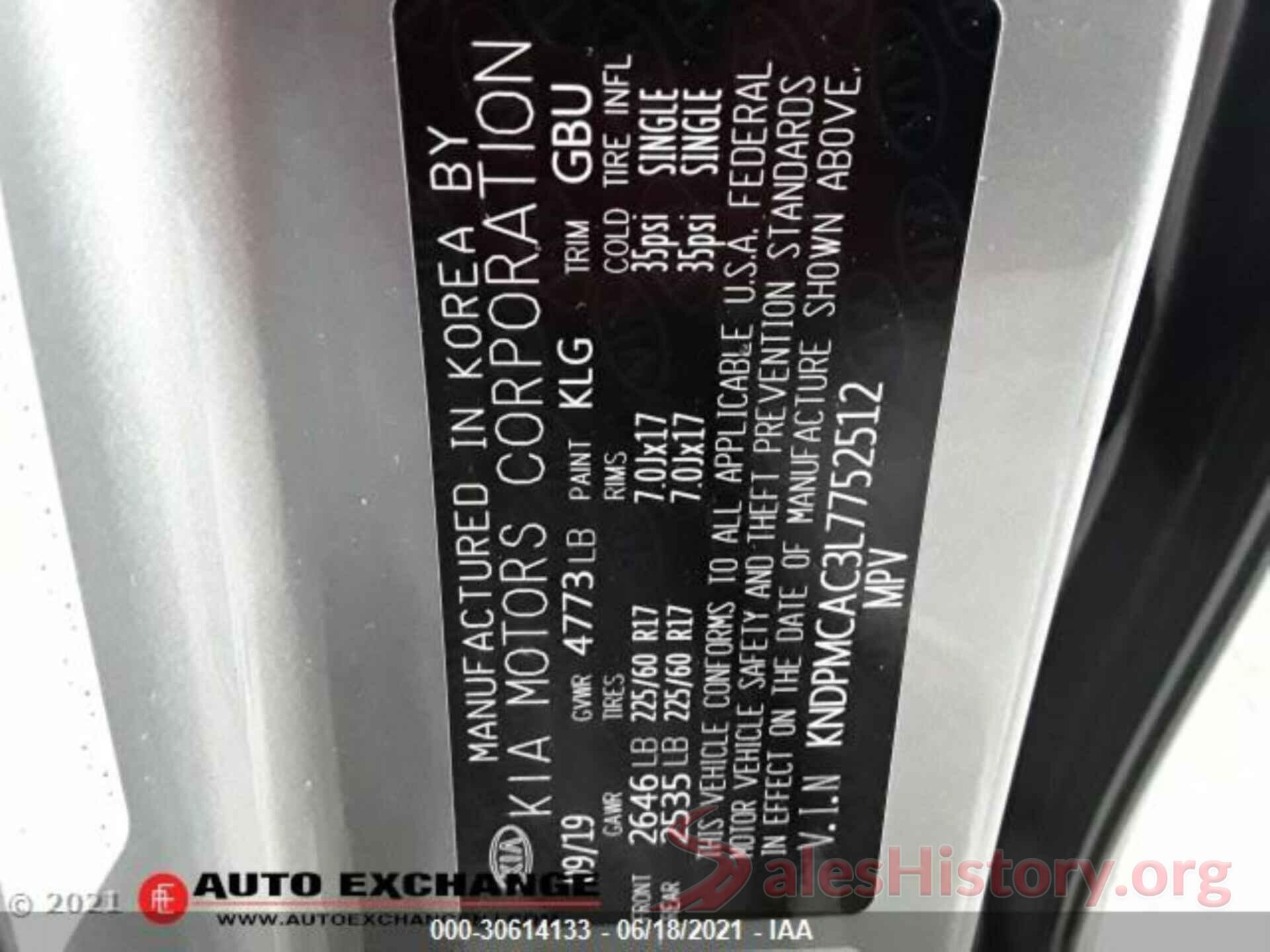 KNDPMCAC3L7752512 2020 KIA SPORTAGE