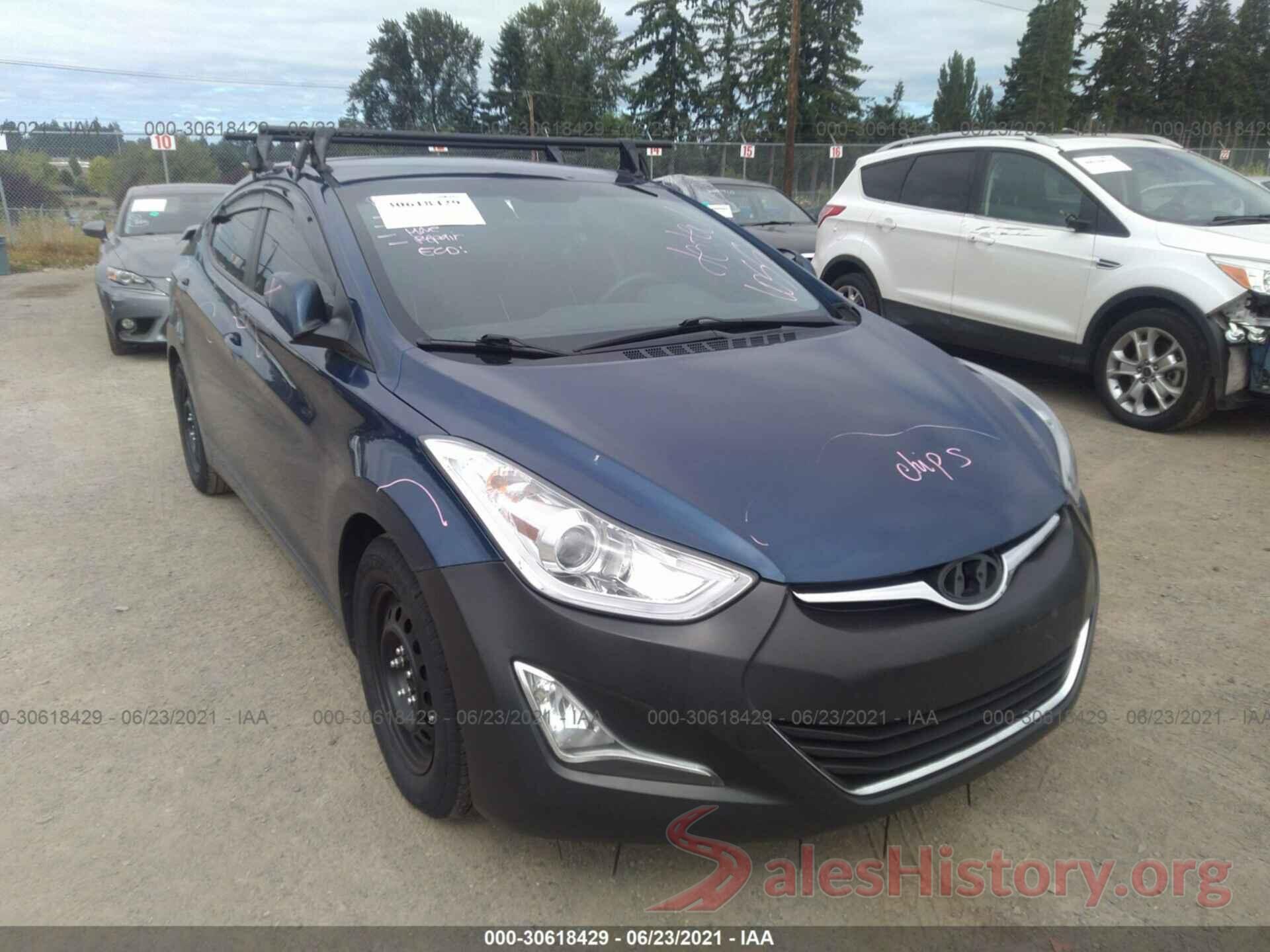 5NPDH4AE5GH682656 2016 HYUNDAI ELANTRA