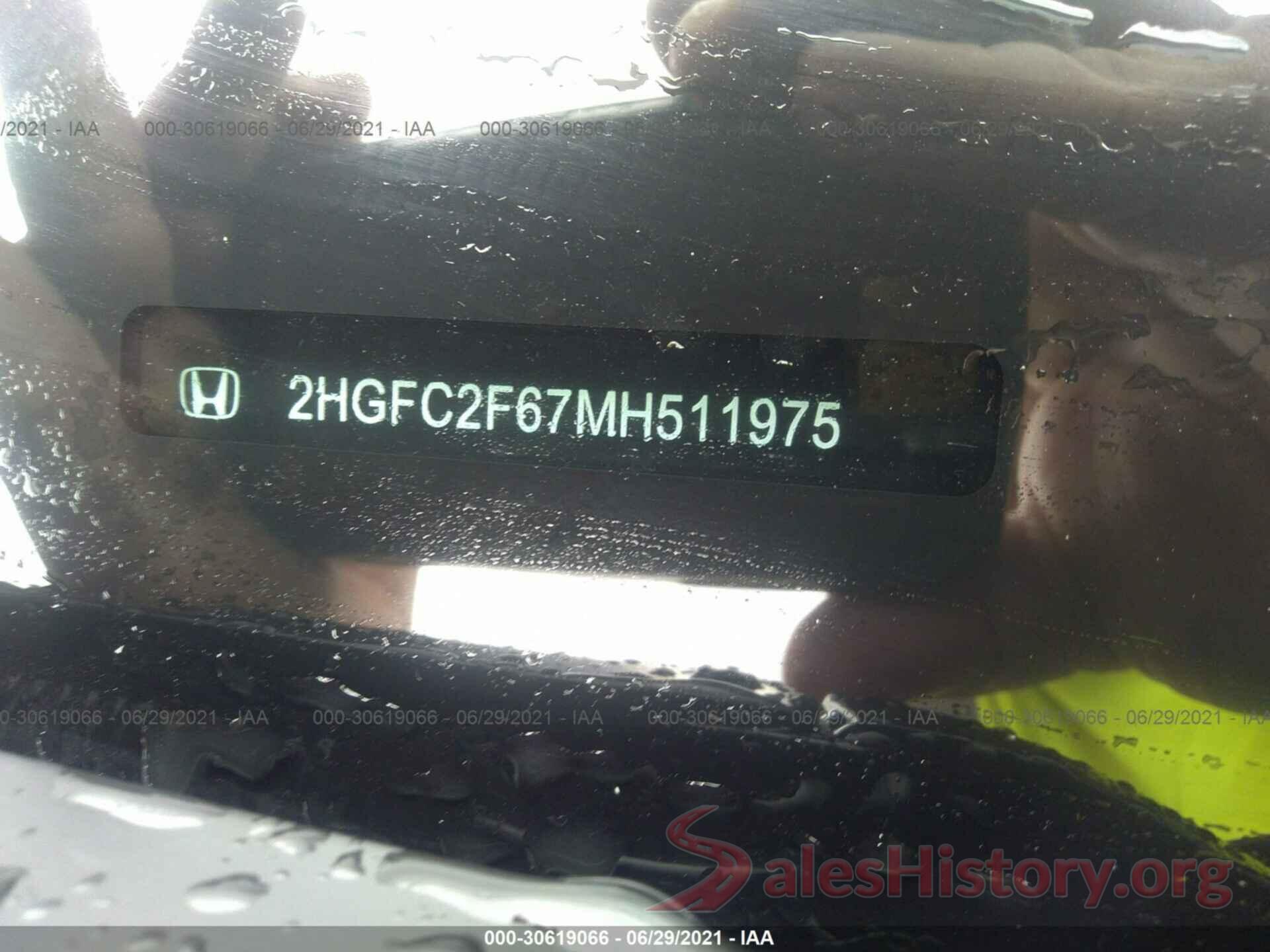 2HGFC2F67MH511975 2021 HONDA CIVIC SEDAN