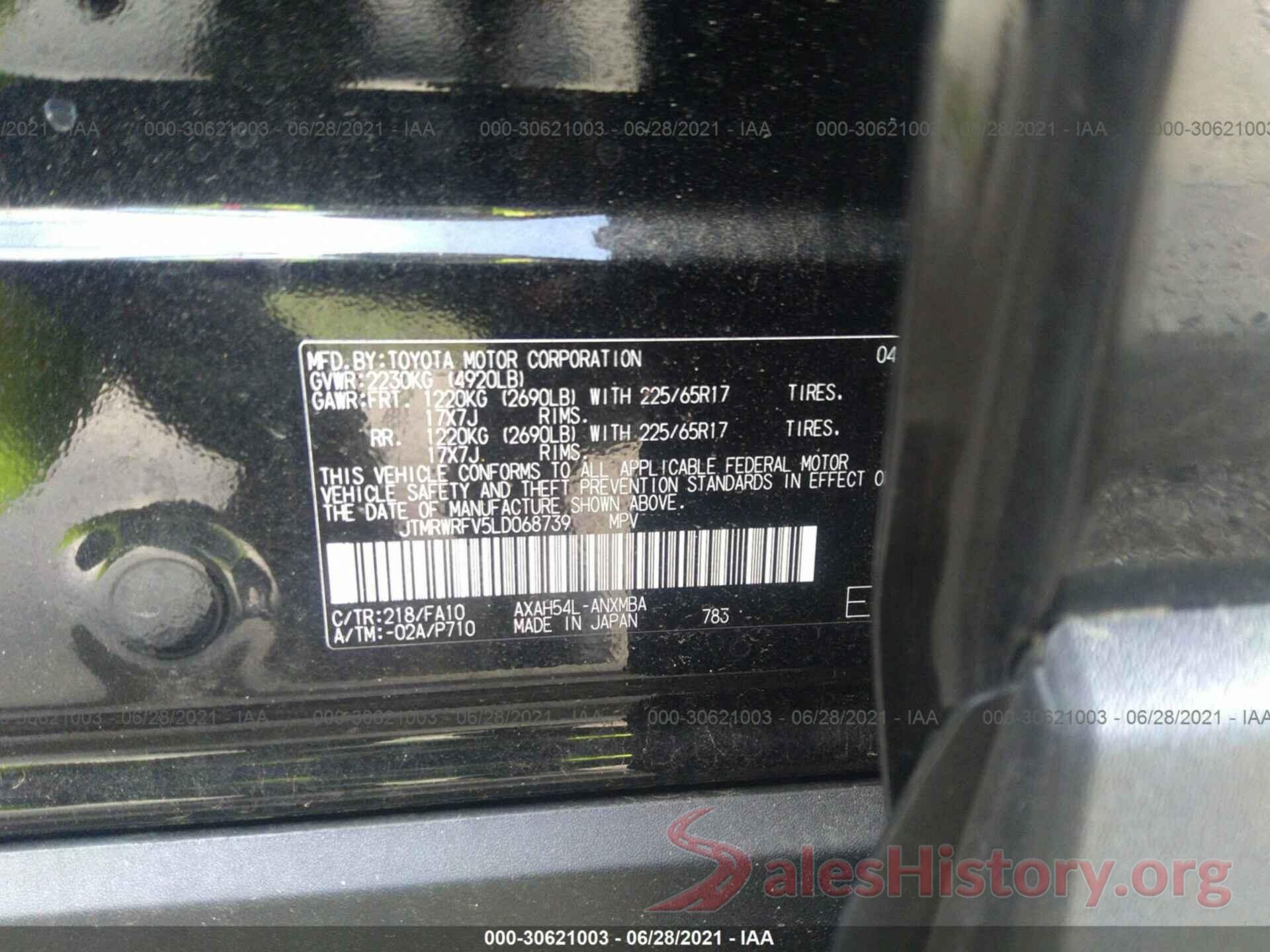 JTMRWRFV5LD068739 2020 TOYOTA RAV4