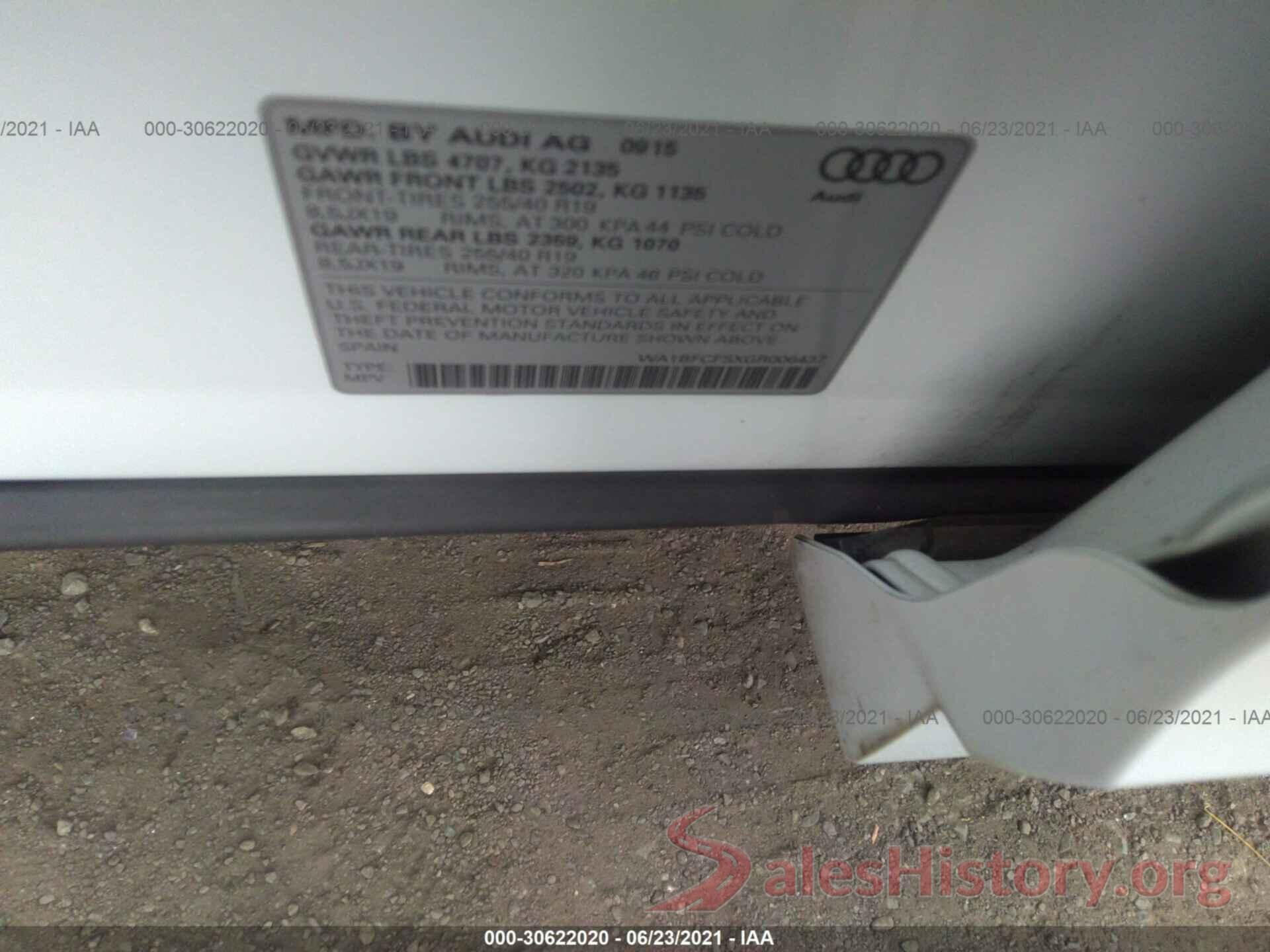 WA1BFCFSXGR006437 2016 AUDI Q3