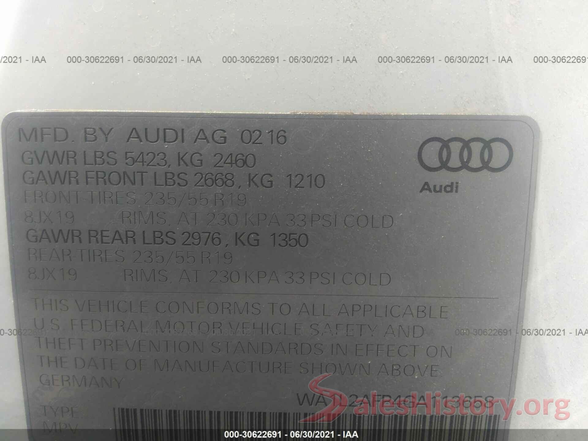 WA1L2AFP4GA113658 2016 AUDI Q5