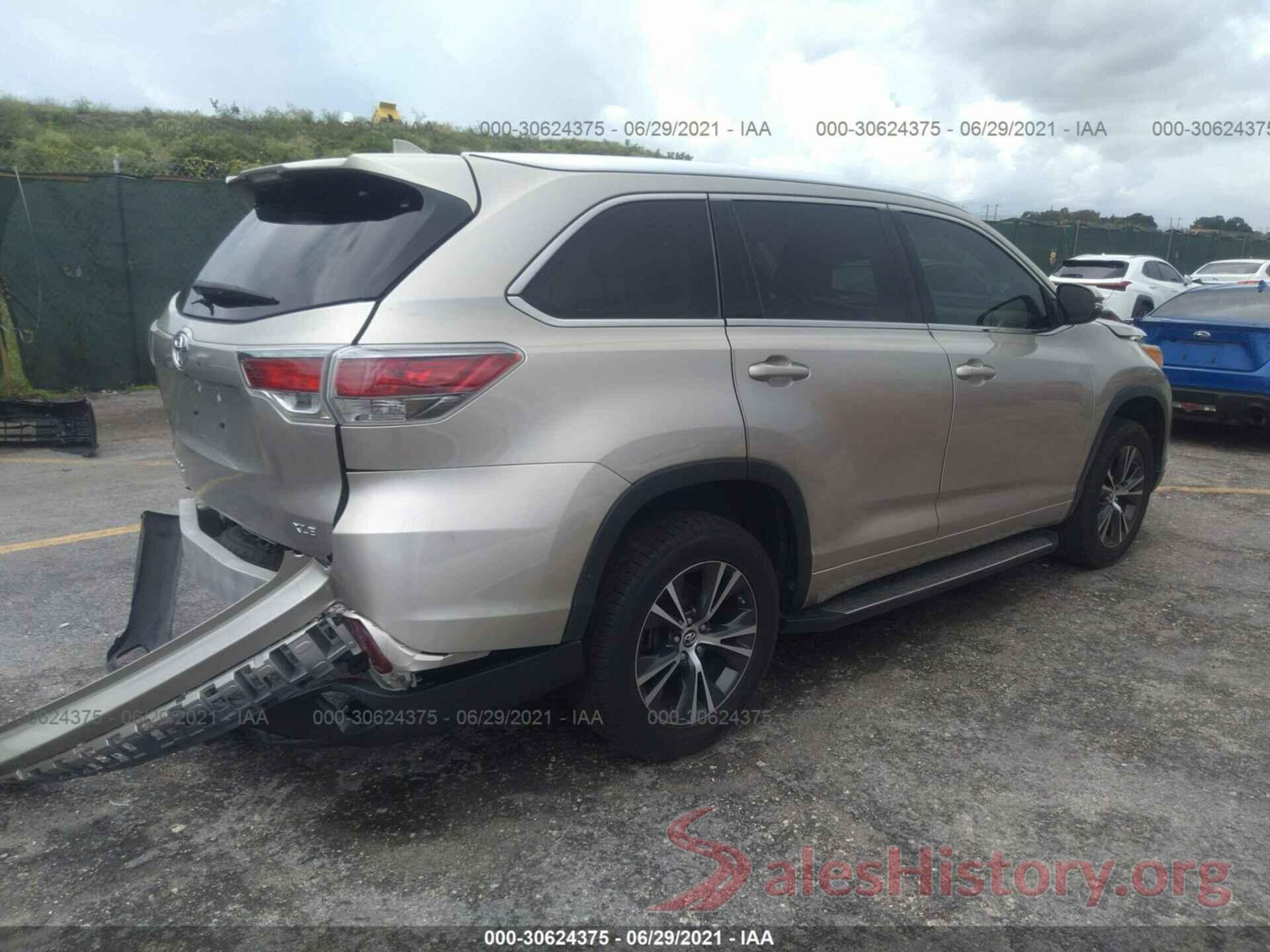 5TDKKRFH8GS122486 2016 TOYOTA HIGHLANDER