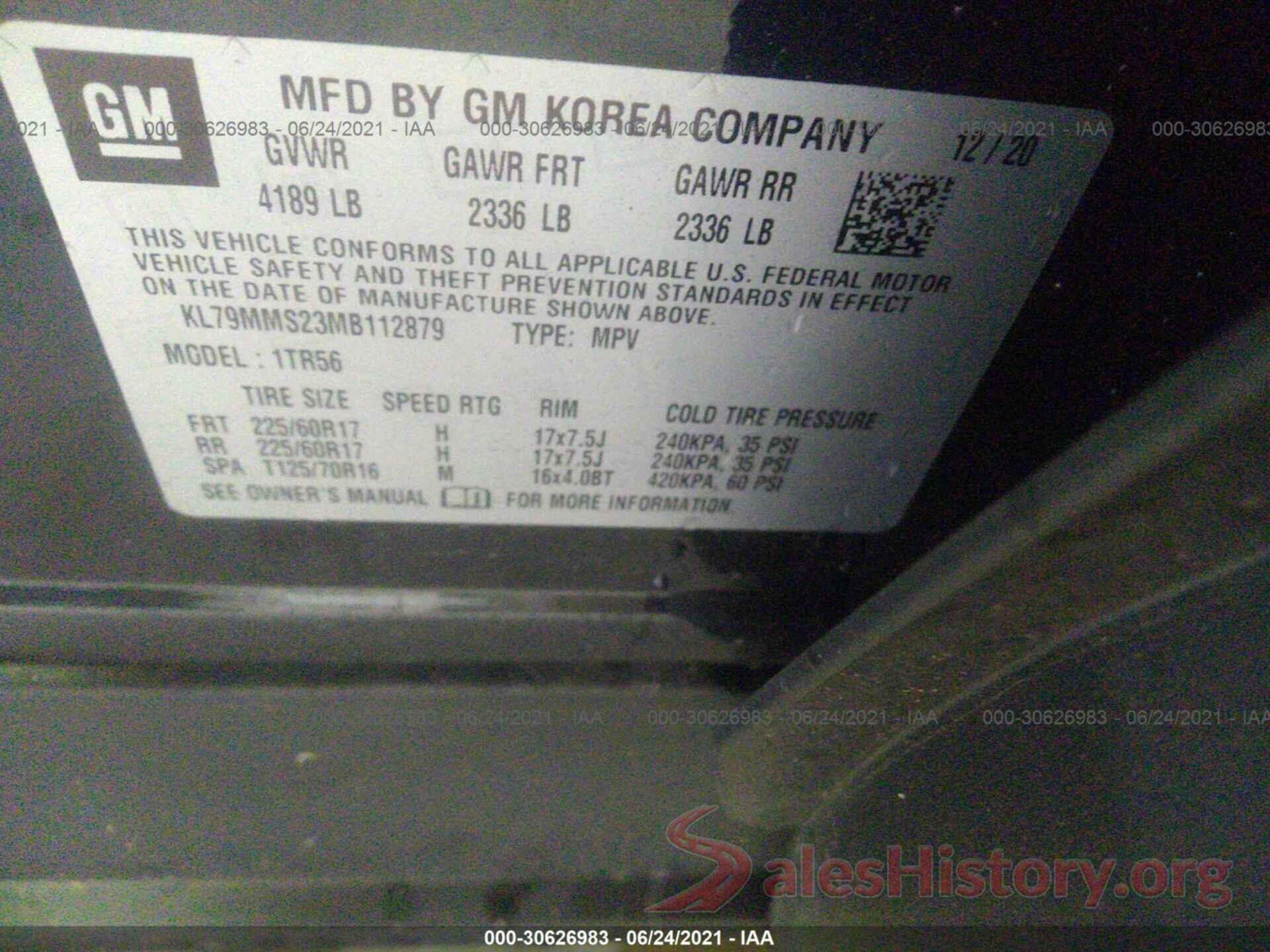 KL79MMS23MB112879 2021 CHEVROLET TRAILBLAZER