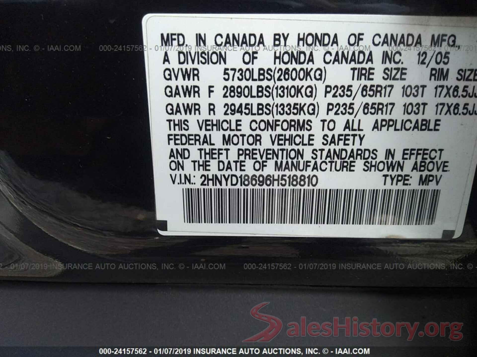 WDC0G4KB8HF137613 2006 ACURA MDX