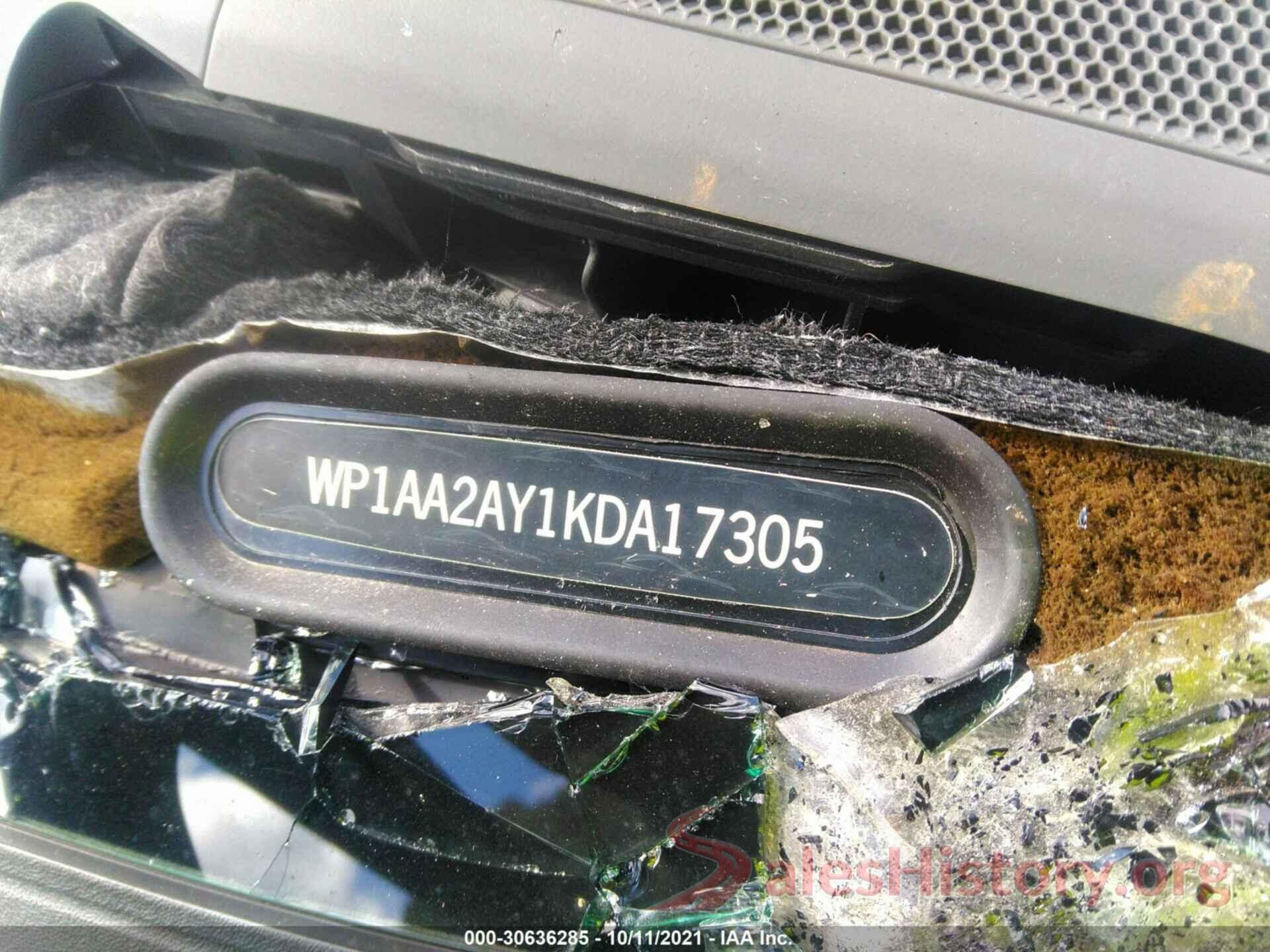 WP1AA2AY1KDA17305 2019 PORSCHE CAYENNE