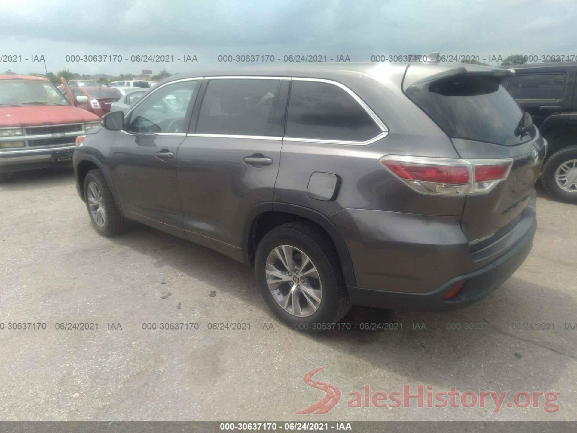 5TDZKRFH2GS138584 2016 TOYOTA HIGHLANDER