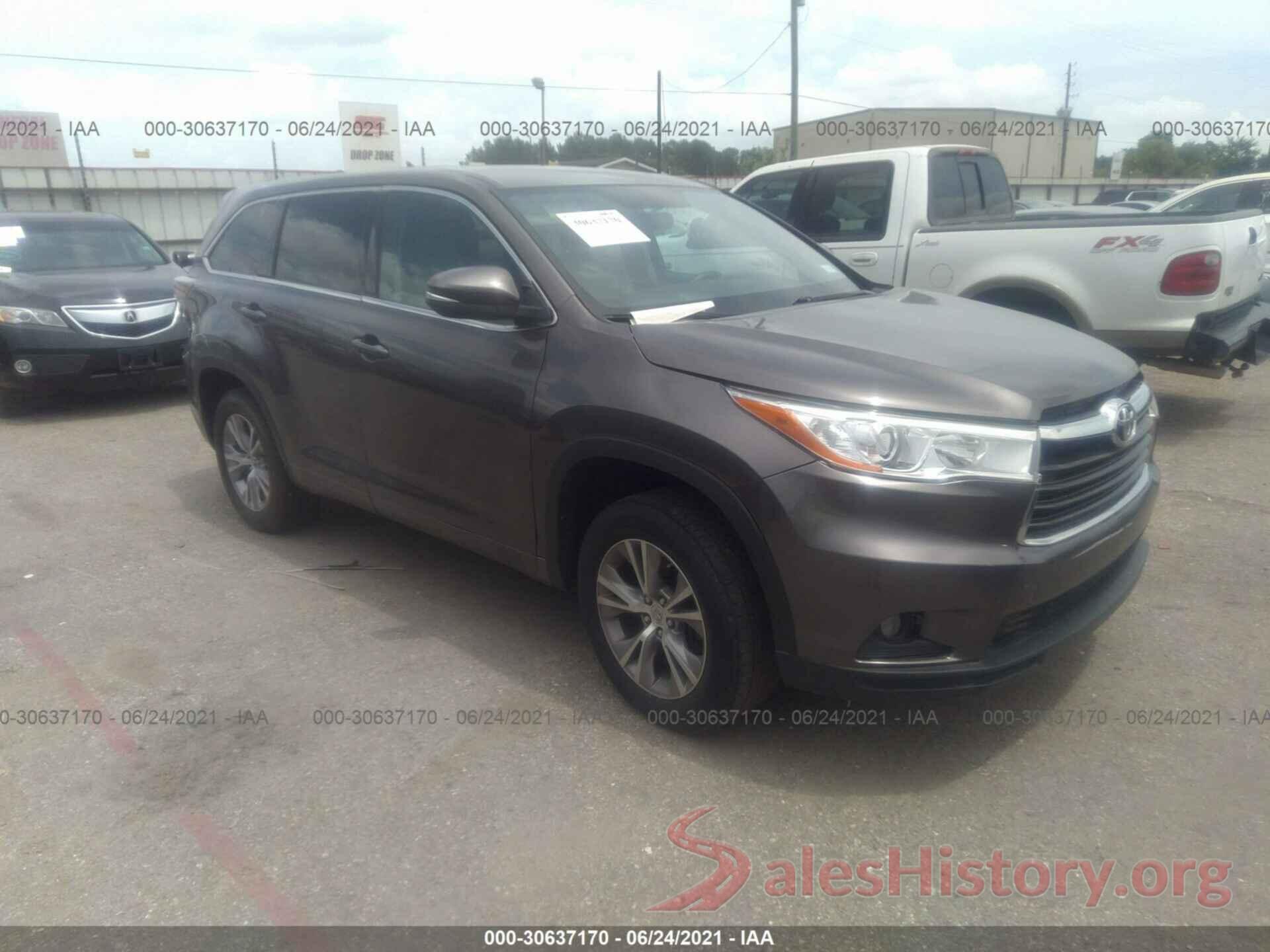 5TDZKRFH2GS138584 2016 TOYOTA HIGHLANDER