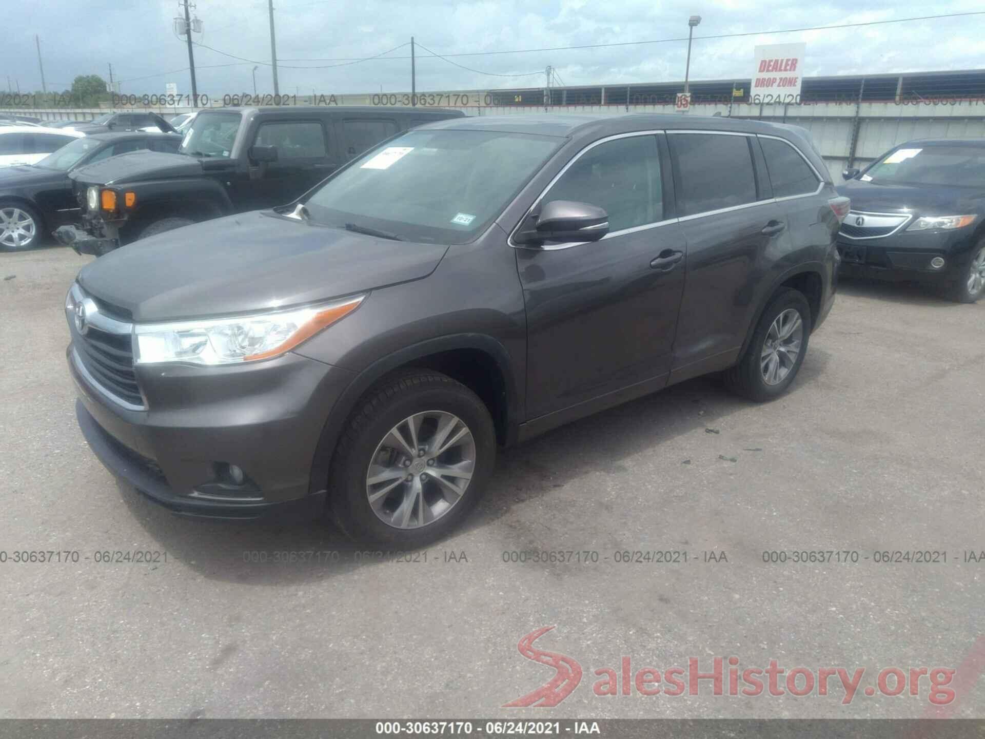 5TDZKRFH2GS138584 2016 TOYOTA HIGHLANDER