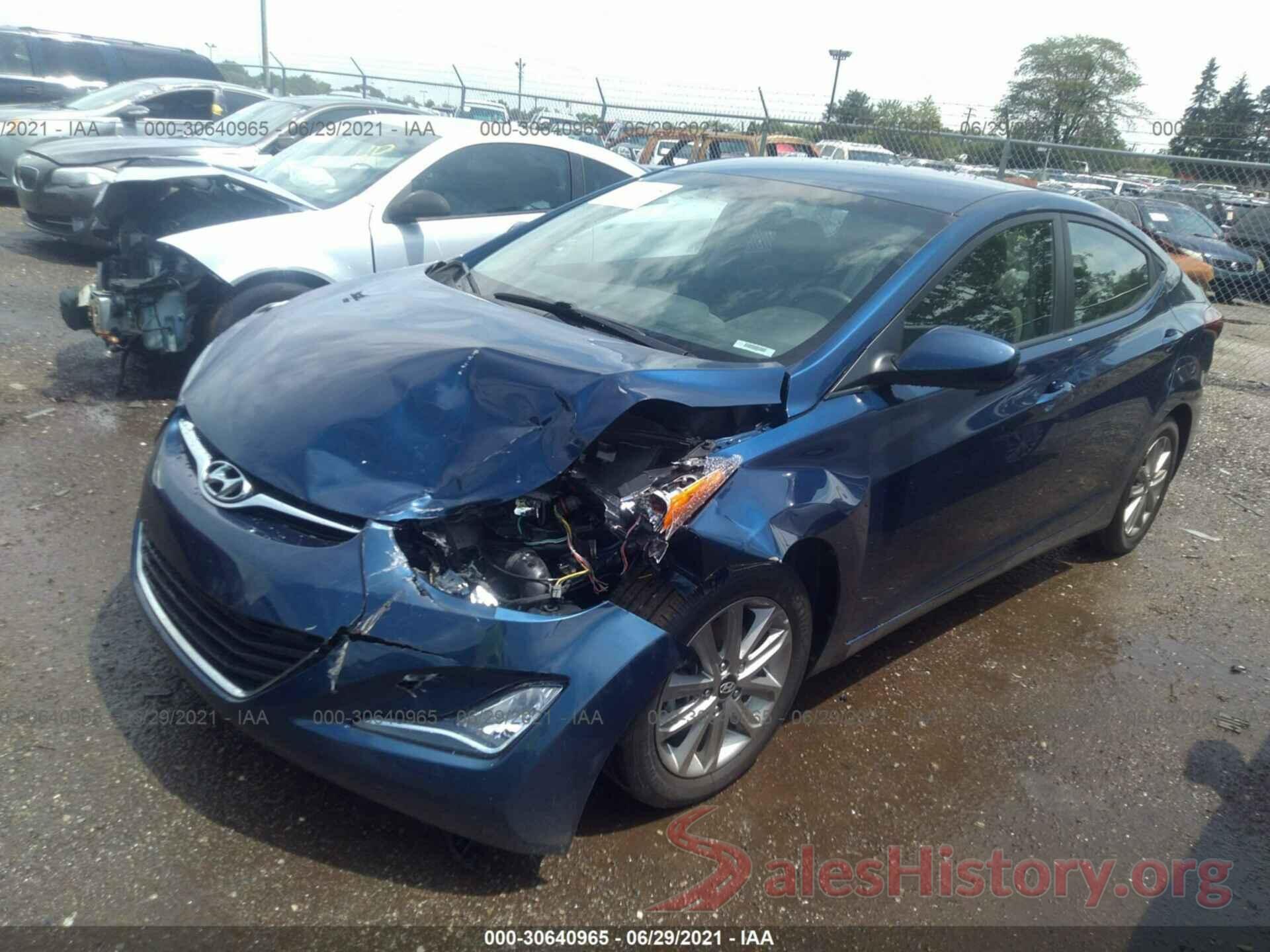 5NPDH4AE4GH684043 2016 HYUNDAI ELANTRA