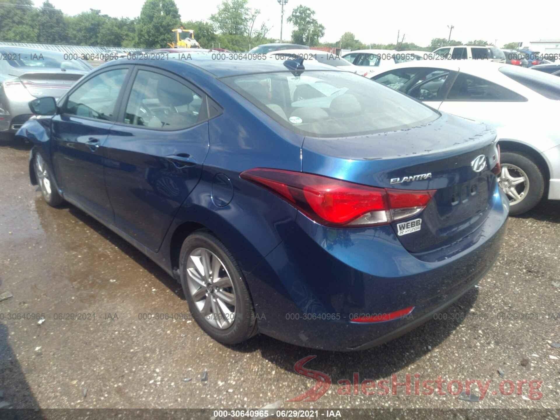 5NPDH4AE4GH684043 2016 HYUNDAI ELANTRA