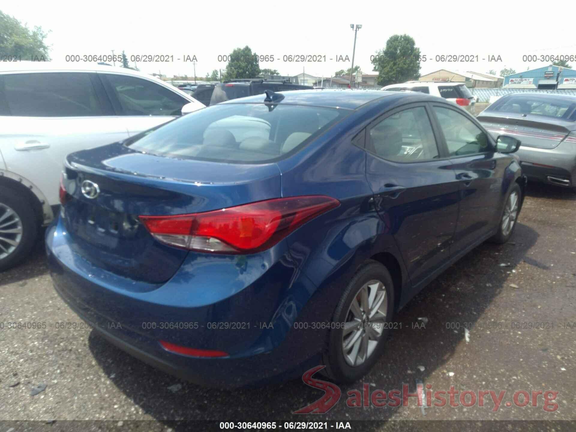 5NPDH4AE4GH684043 2016 HYUNDAI ELANTRA