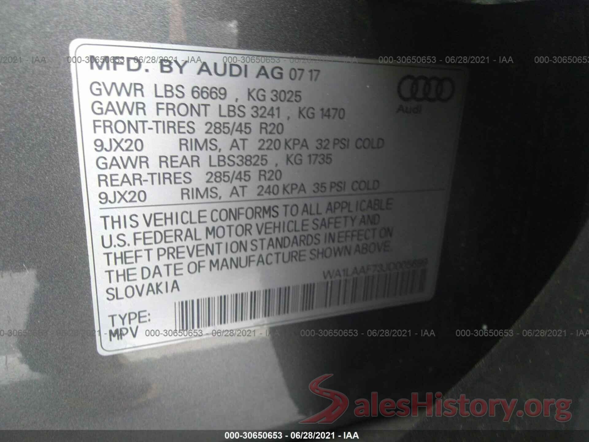 WA1LAAF73JD005699 2018 AUDI Q7