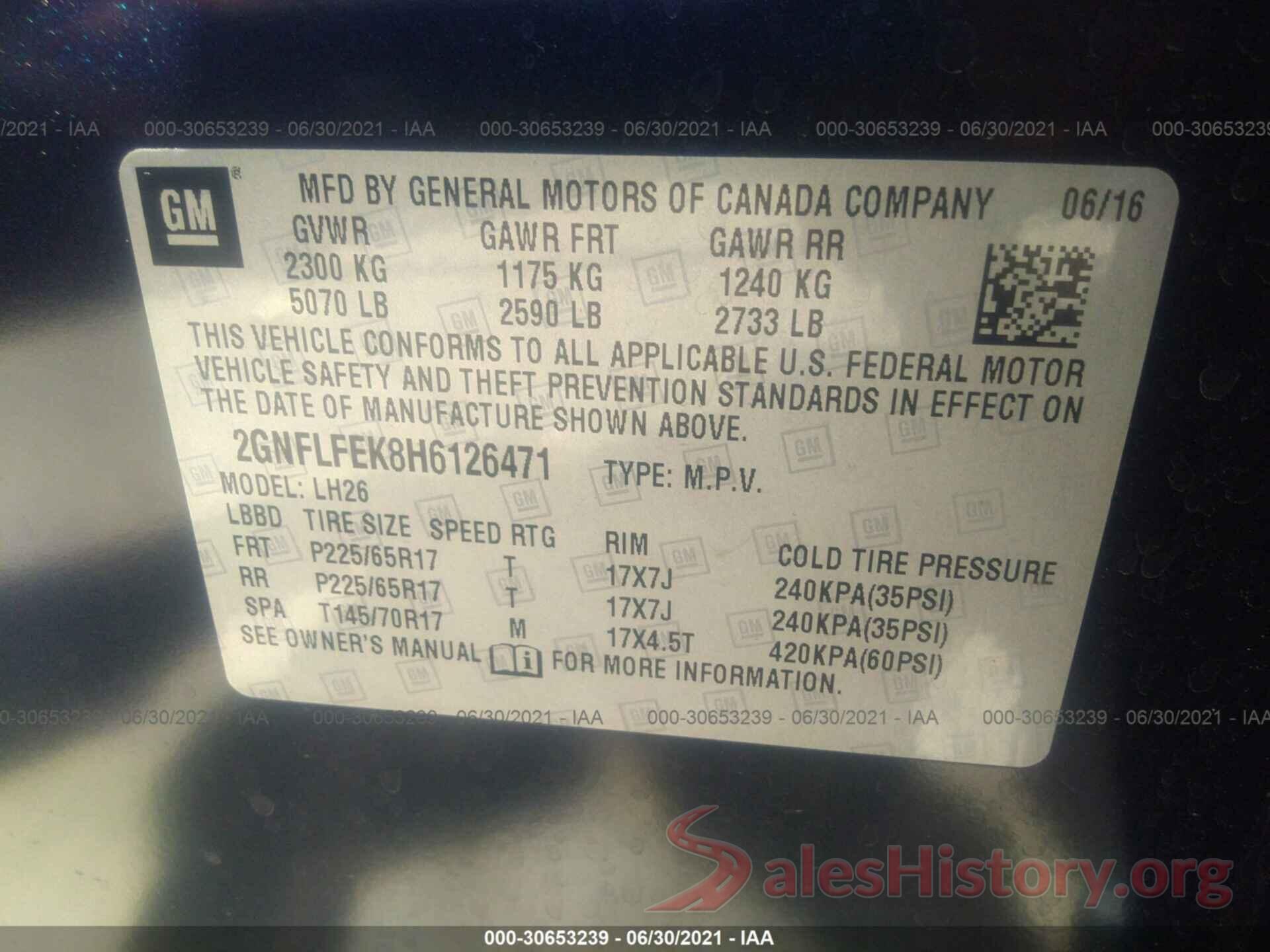 2GNFLFEK8H6126471 2017 CHEVROLET EQUINOX